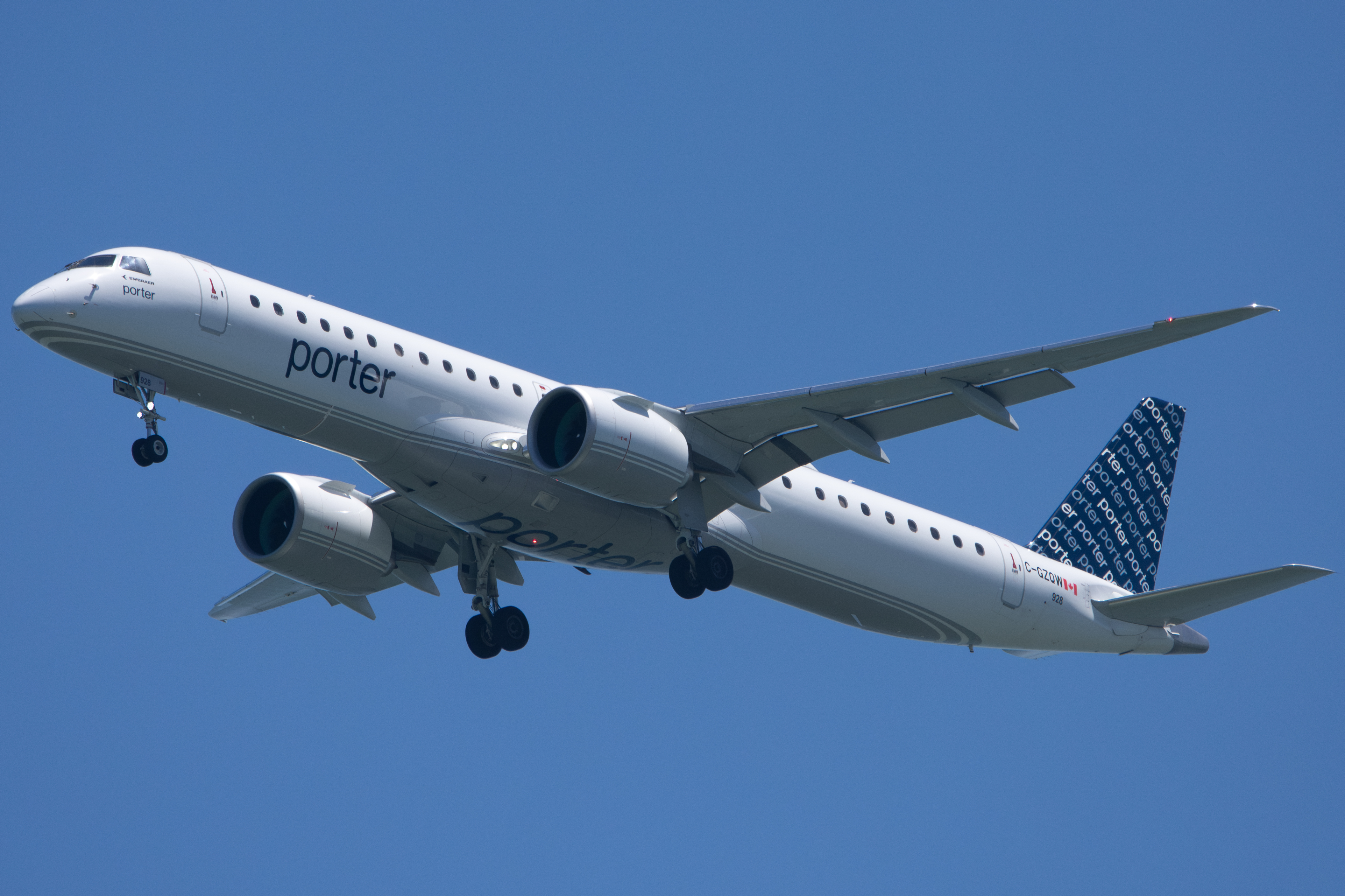 Full size: Porter Airlines Embraer E195-E2 C-GZQW at San Francisco International Airport