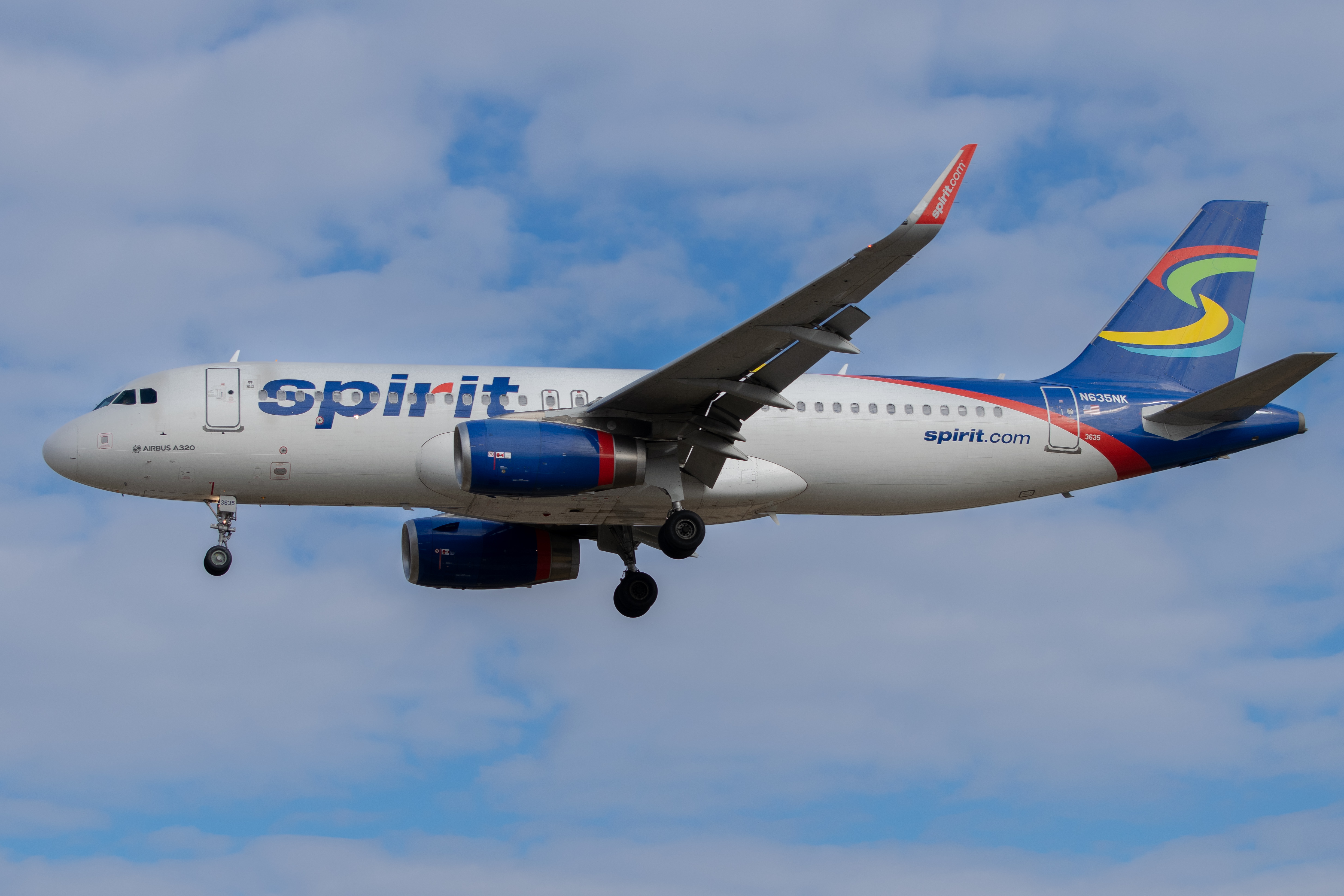 Full size: Spirit Airlines Airbus A320 N635NK at Baltimore/Washington International Thurgood Marshall Airport