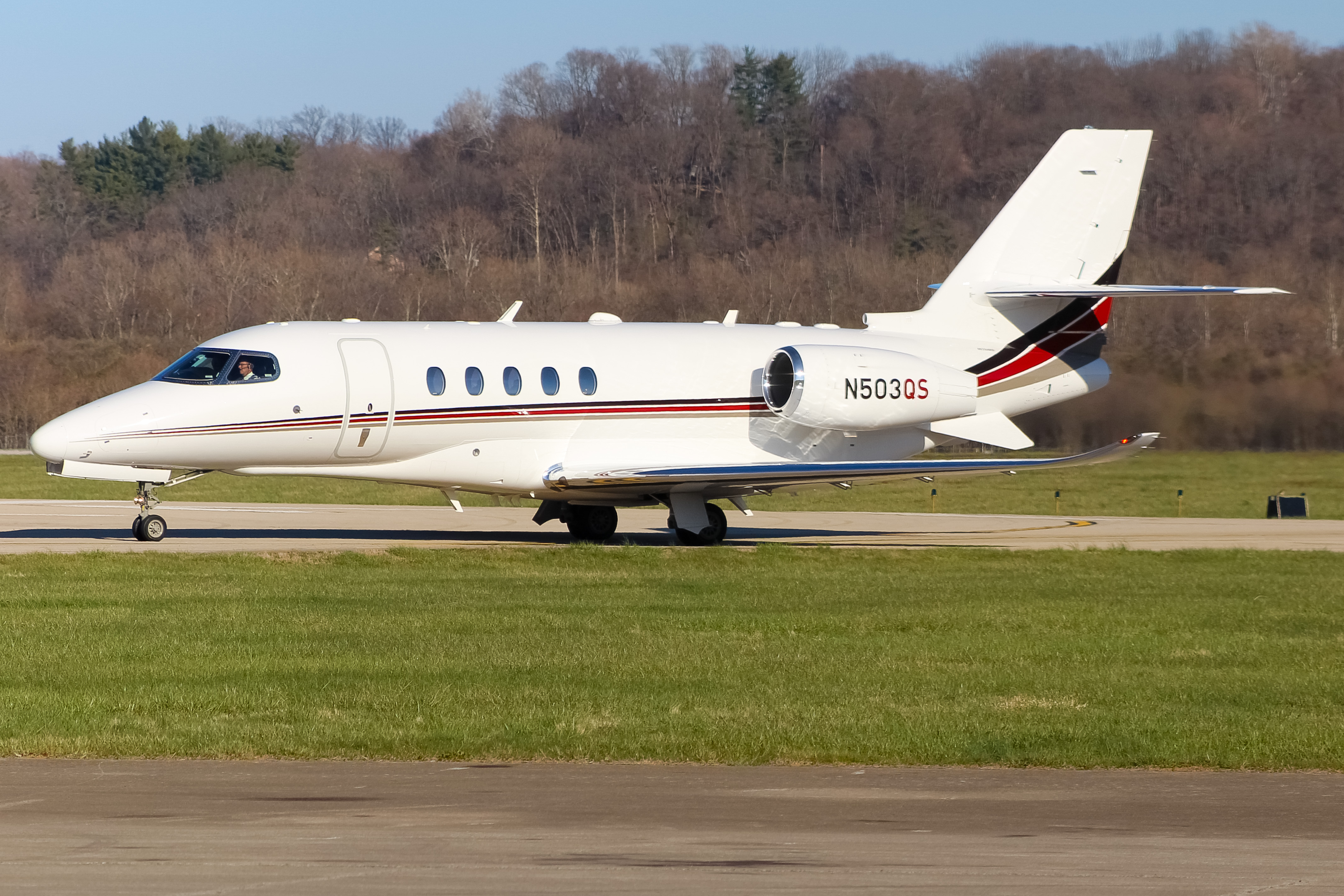 Full size: NetJets Cessna 680 Citation Latitude N503QS at Cincinnati Municipal Airport/Lunken Field