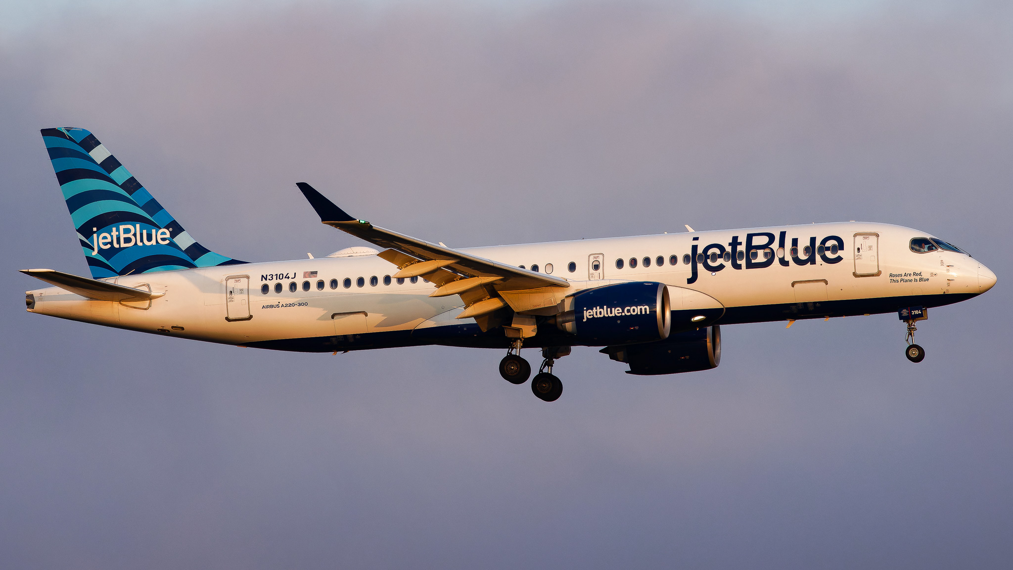 Full size: JetBlue Airways Airbus A220-300 N3104J at John F. Kennedy International Airport