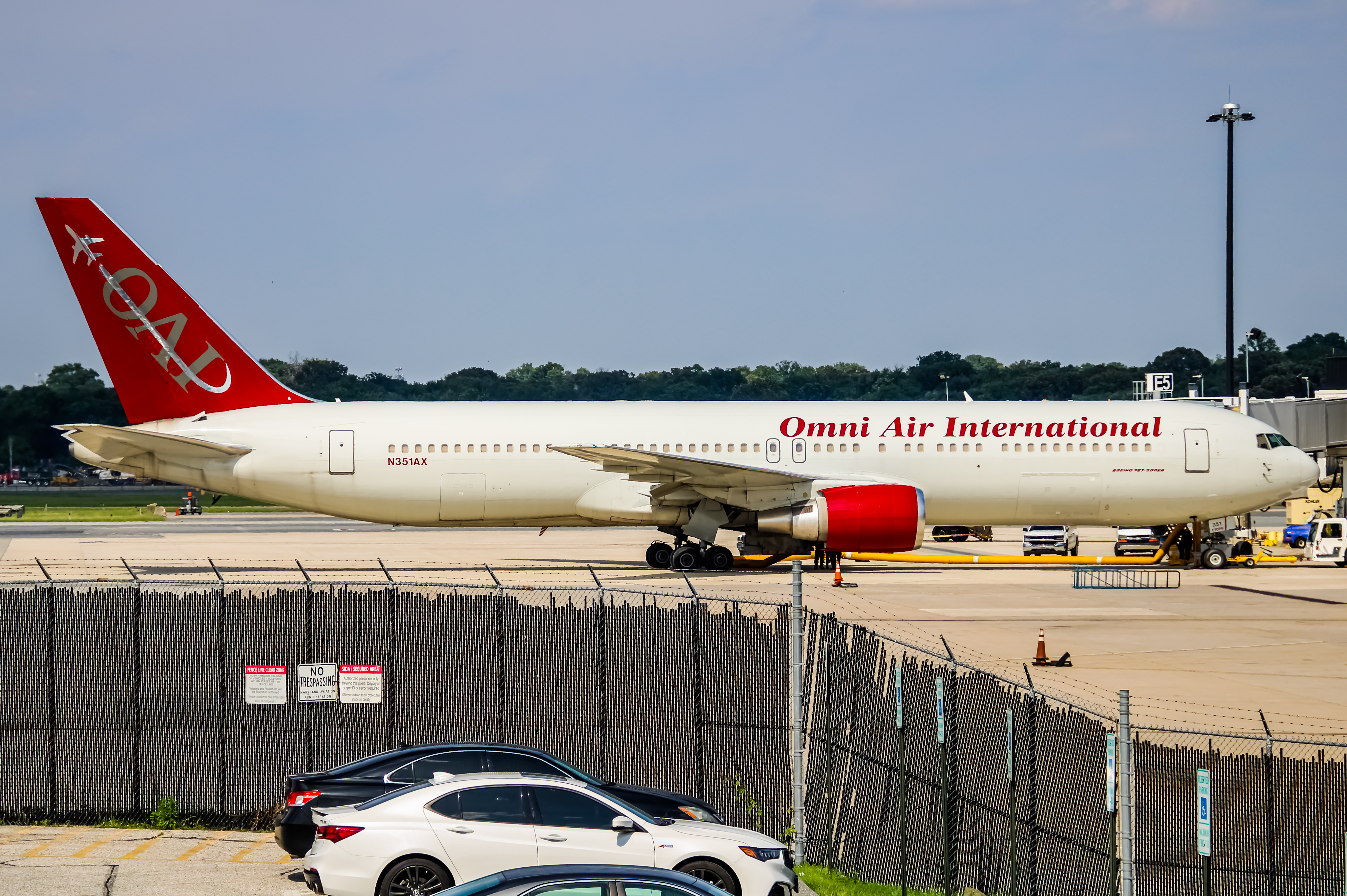 Full size: Omni Air International Boeing 767-300ER N351AX at Baltimore/Washington International Thurgood Marshall Airport