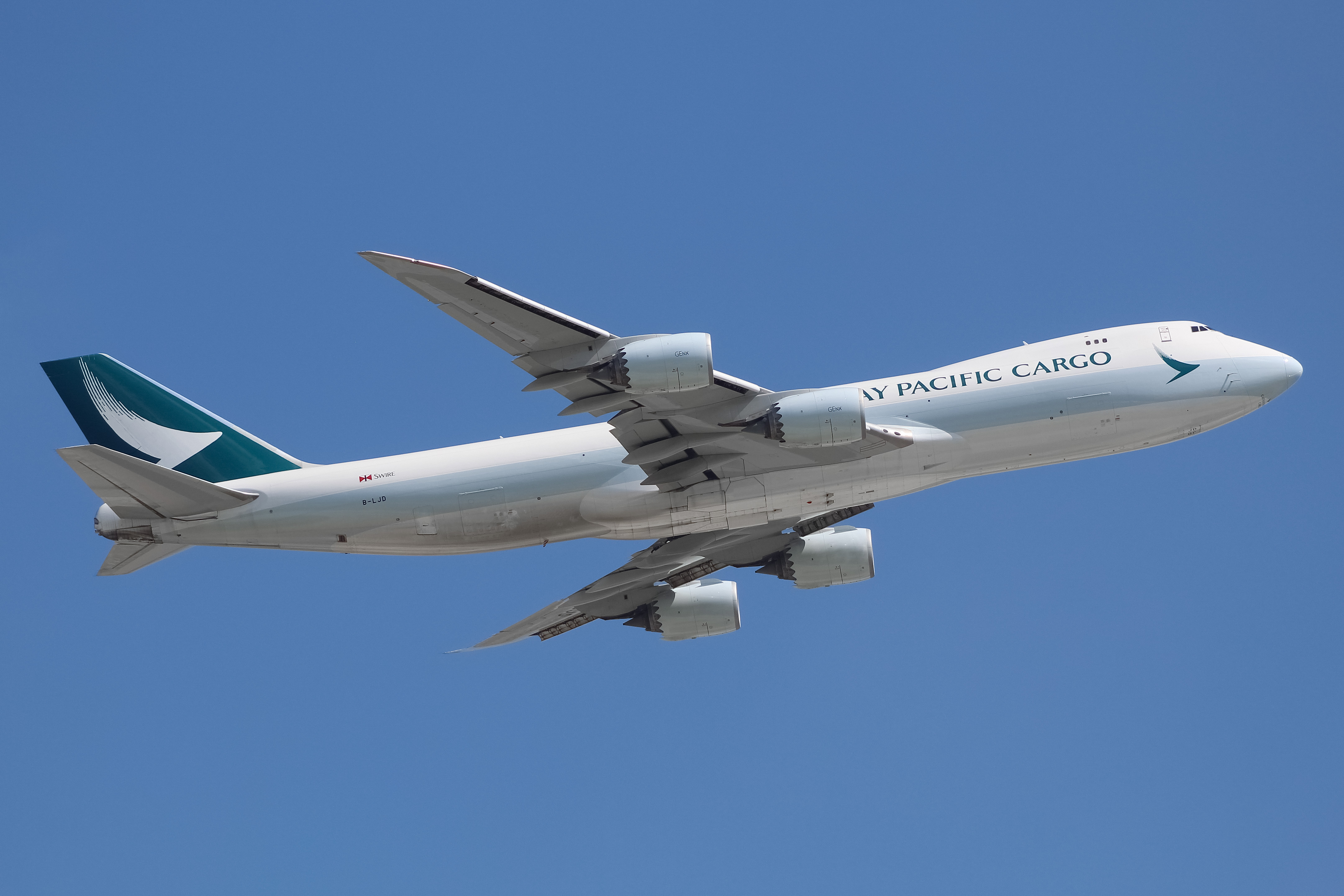 Full size: Cathay Pacific Cargo Boeing 747-8F B-LJD at Chicago O'Hare International Airport