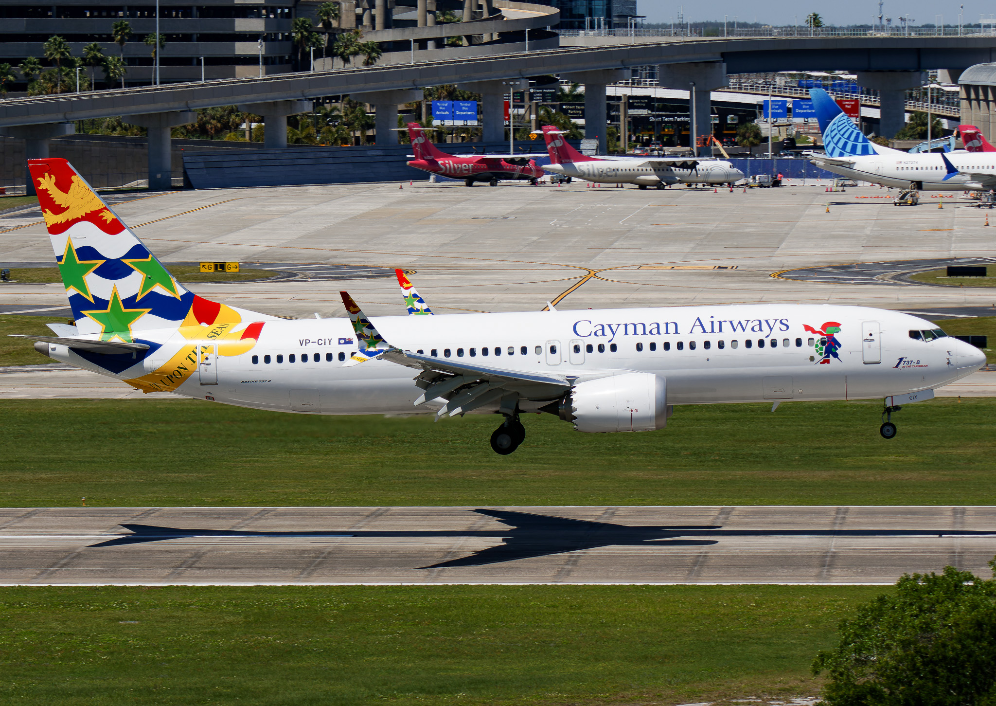 Full size: Cayman Airways Boeing 737 MAX 8 VP-CIY at Tampa International Airport