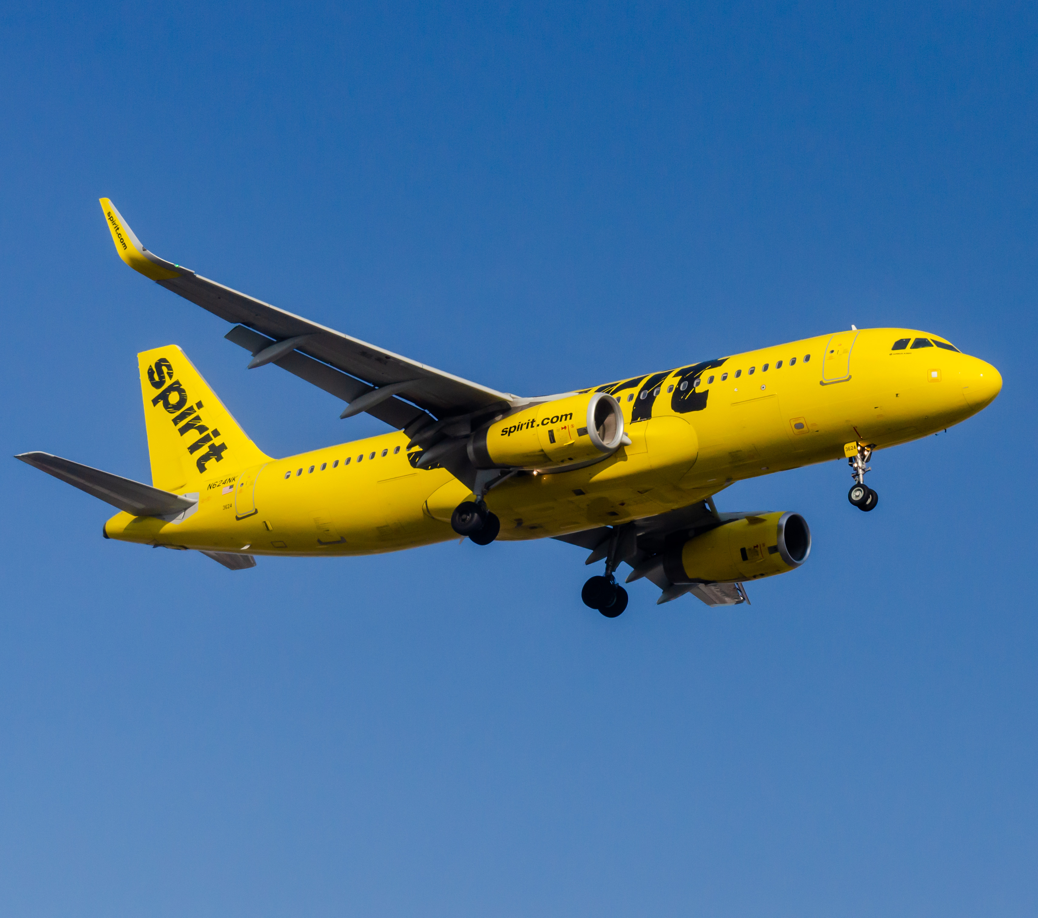 Full size: Spirit Airlines Airbus A320 N624NK at Newark Liberty International Airport