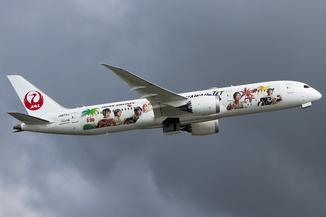 Full size: Japan Airlines  Boeing 787-9 JA873J at Hong Kong International Airport