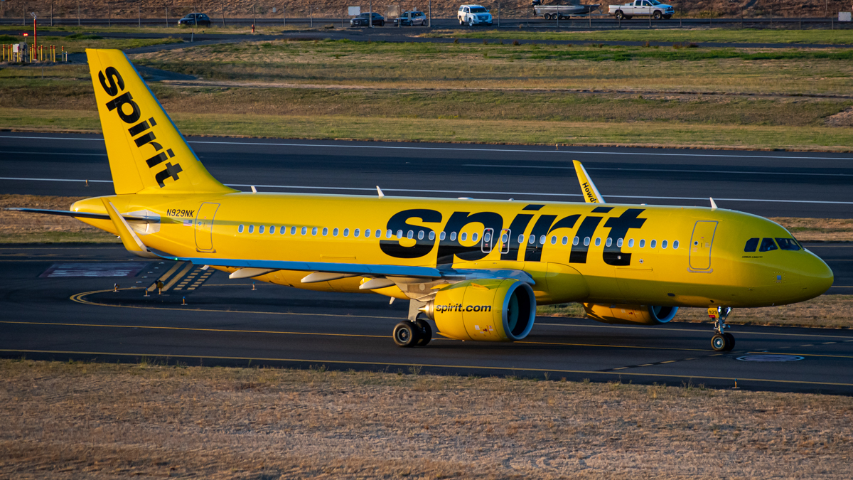 Full size: Spirit Airlines Airbus A320NEO N929NK at Portland International Airport