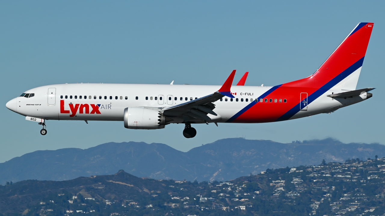 Full size: Lynx Air International Boeing 737 MAX 8 C-FULI at Los Angeles International Airport