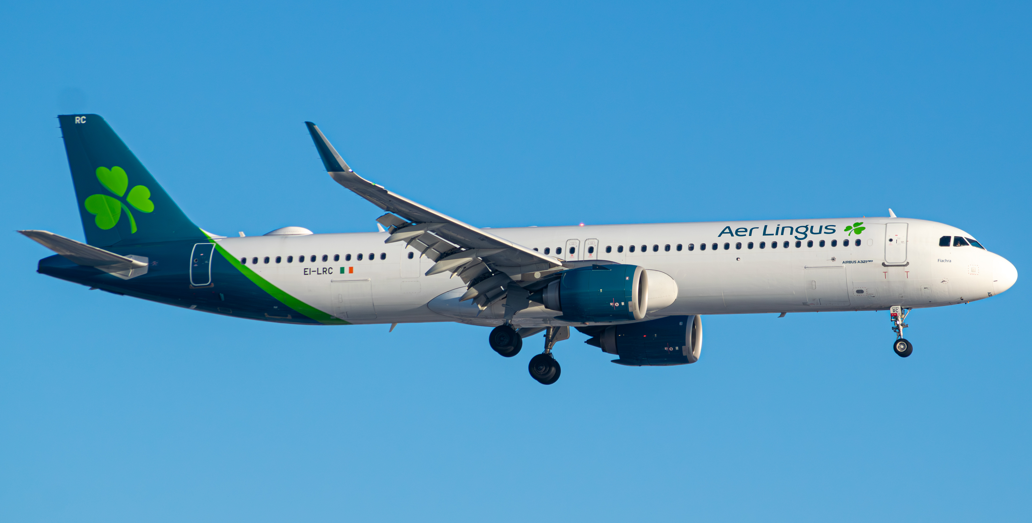 Full size: Aer Lingus Airbus A321NEO EL-LRC at Newark Liberty International Airport