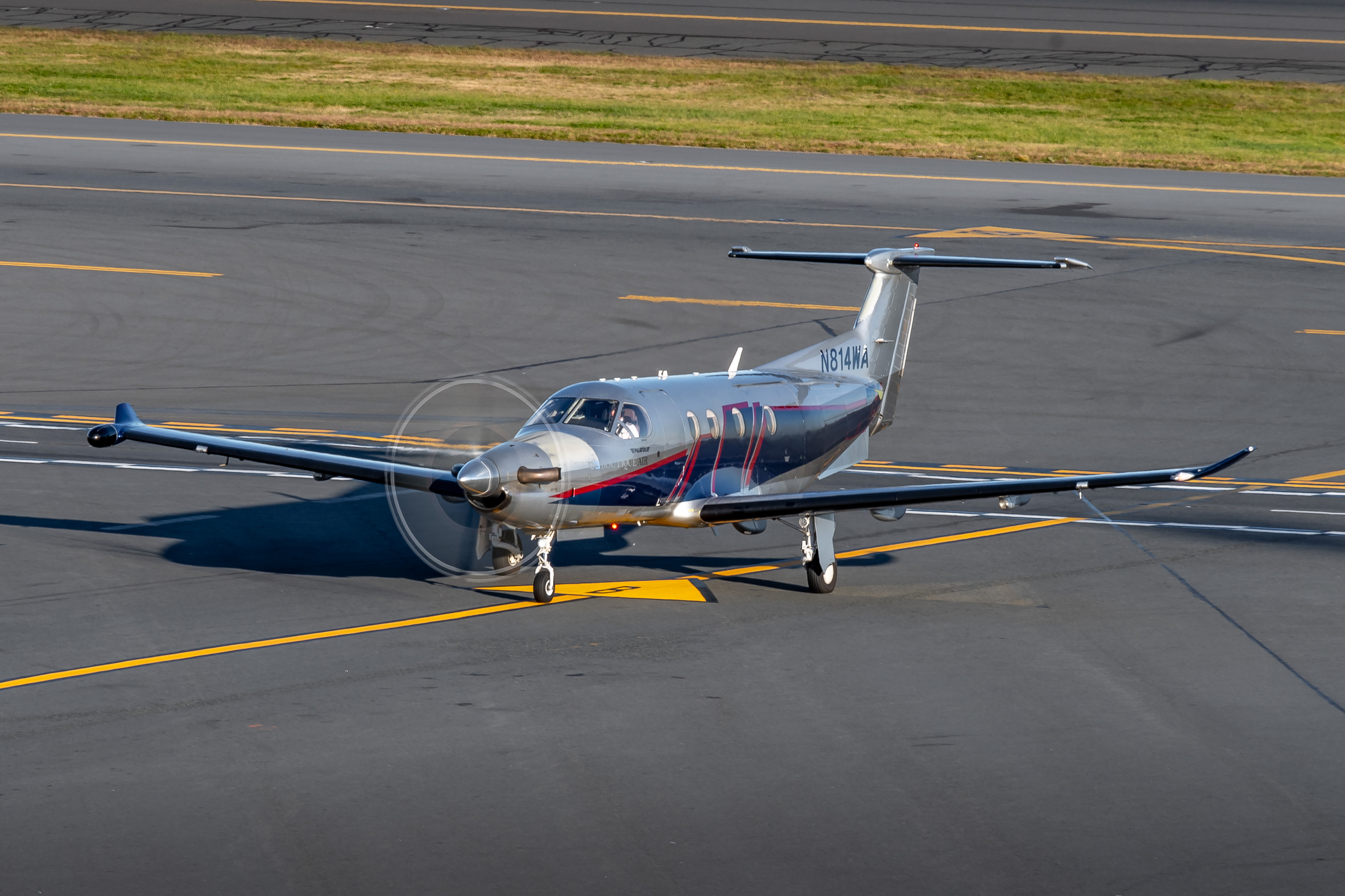Full size: Boutique Air Pilatus PC-12 N814WA at General Edward Lawrence Logan International Airport