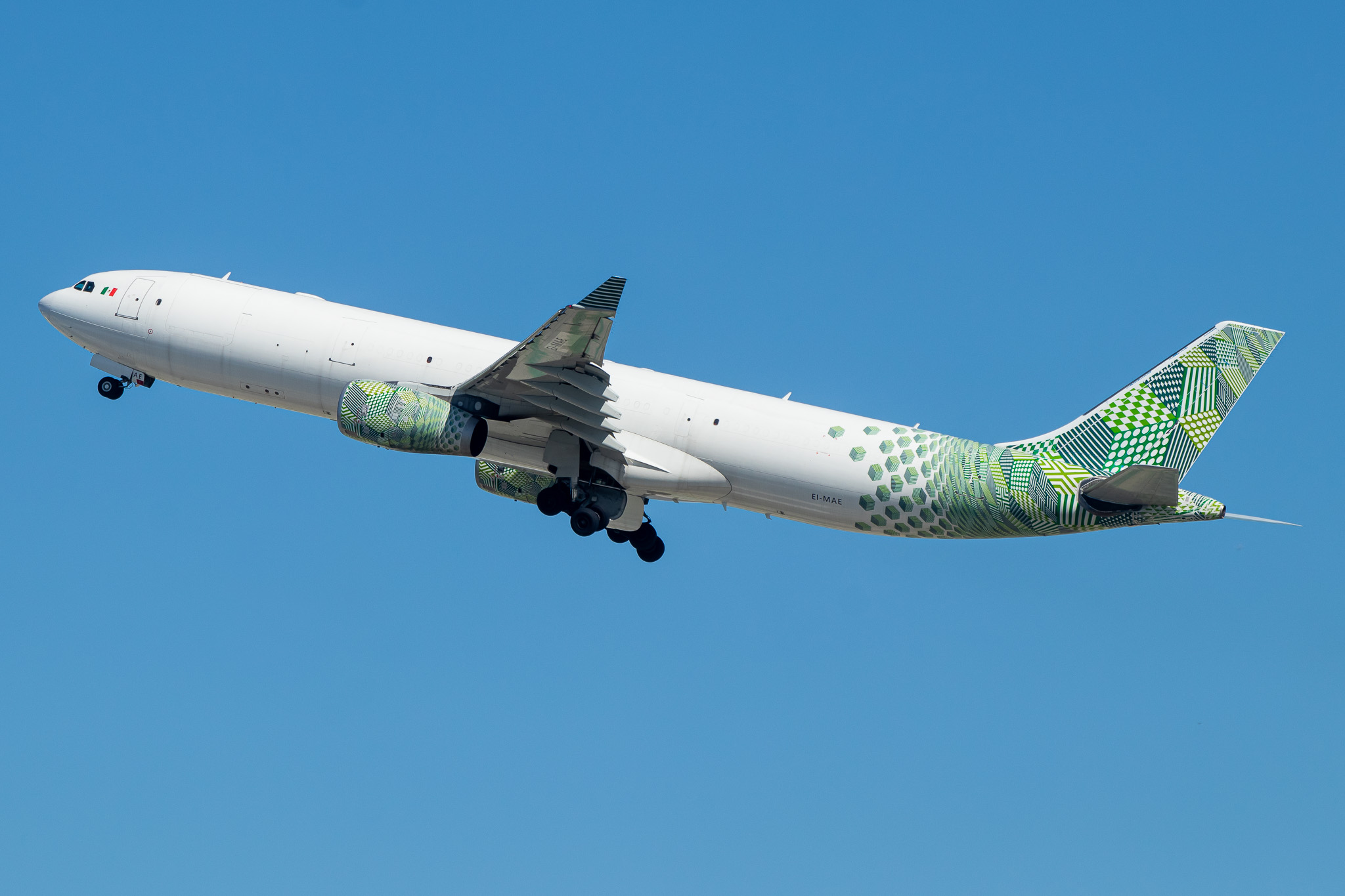 Full size: MasAir Airbus A330-300F EI-MAE at Los Angeles International Airport