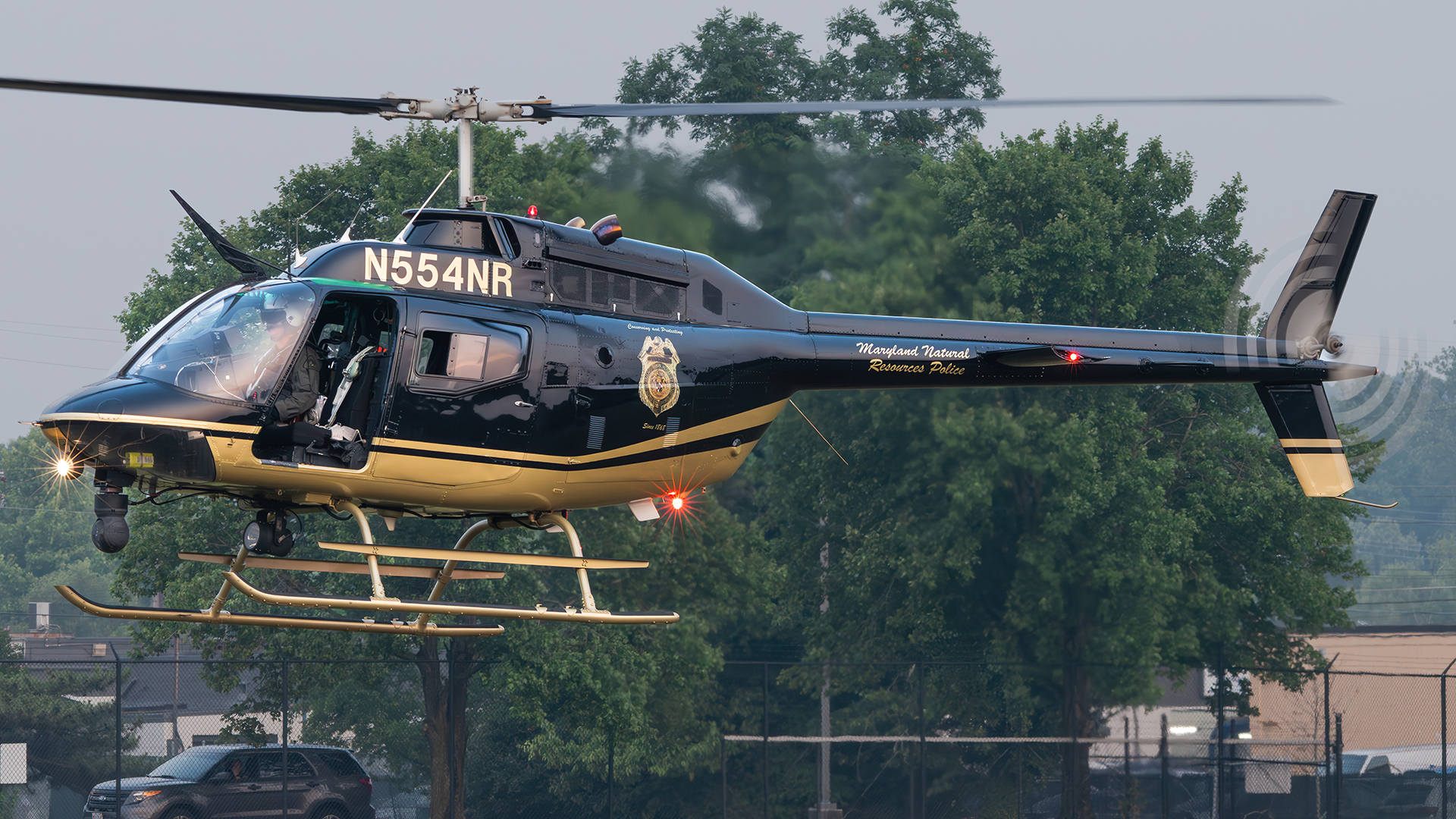 Full size: Maryland Natural Resources Police Department Bell OH-58 Kiowa N554NR at College Park Airport