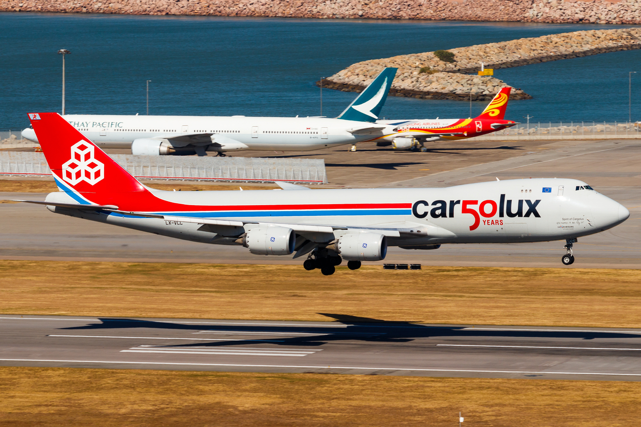Full size: CargoLux Boeing 747-8F LX-VCC at Hong Kong International Airport