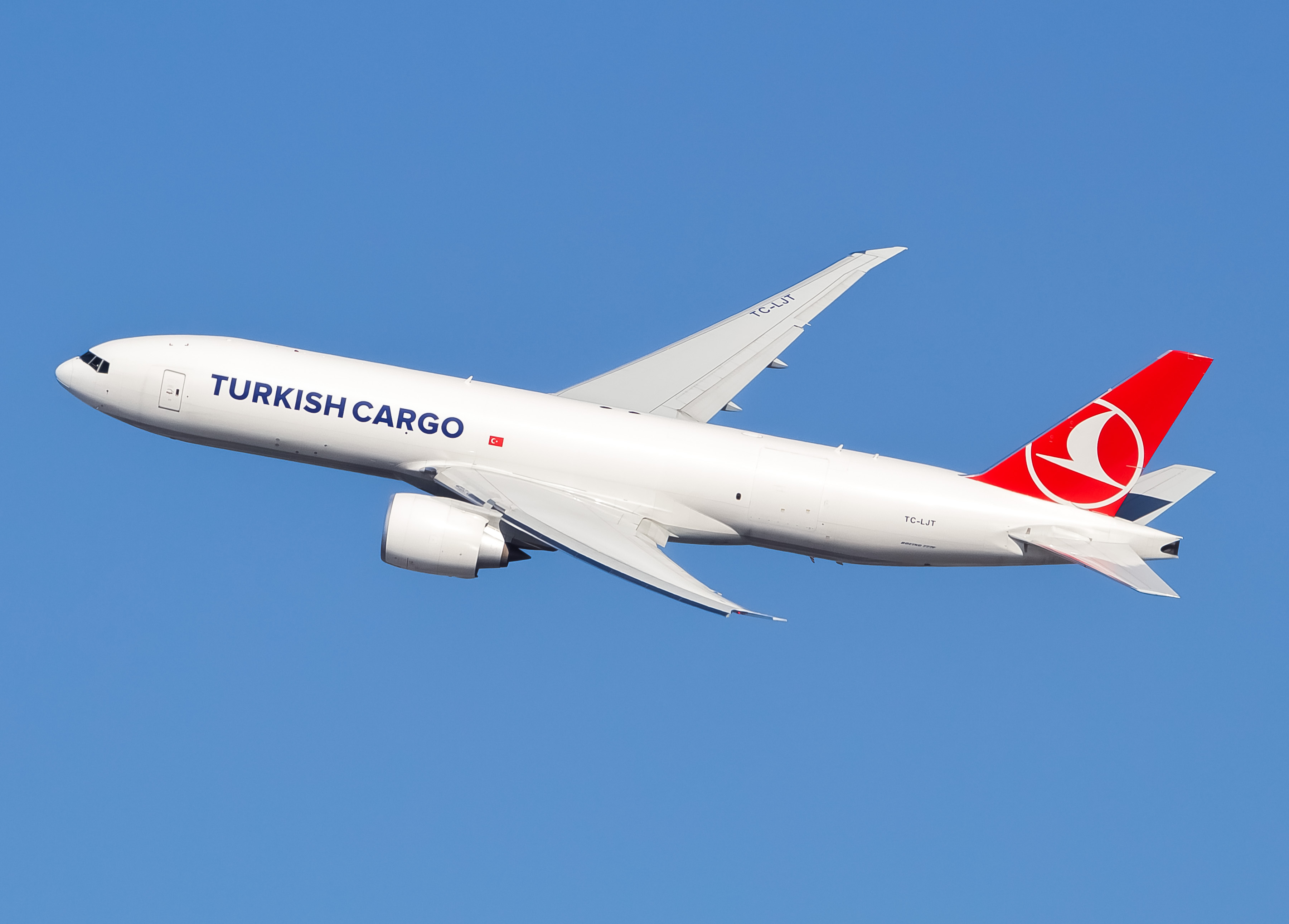 Full size: Turkish Cargo Boeing 777-200LR TC-LJT at John F. Kennedy International Airport