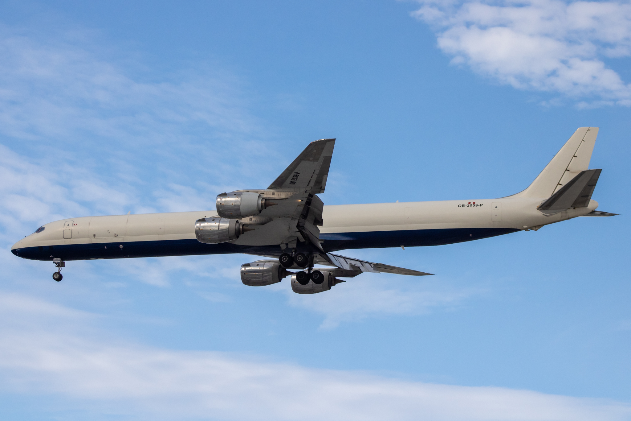 Full size: Skybus Jet Cargo  Douglas DC-8 OB-2059-P at Miami International Airport