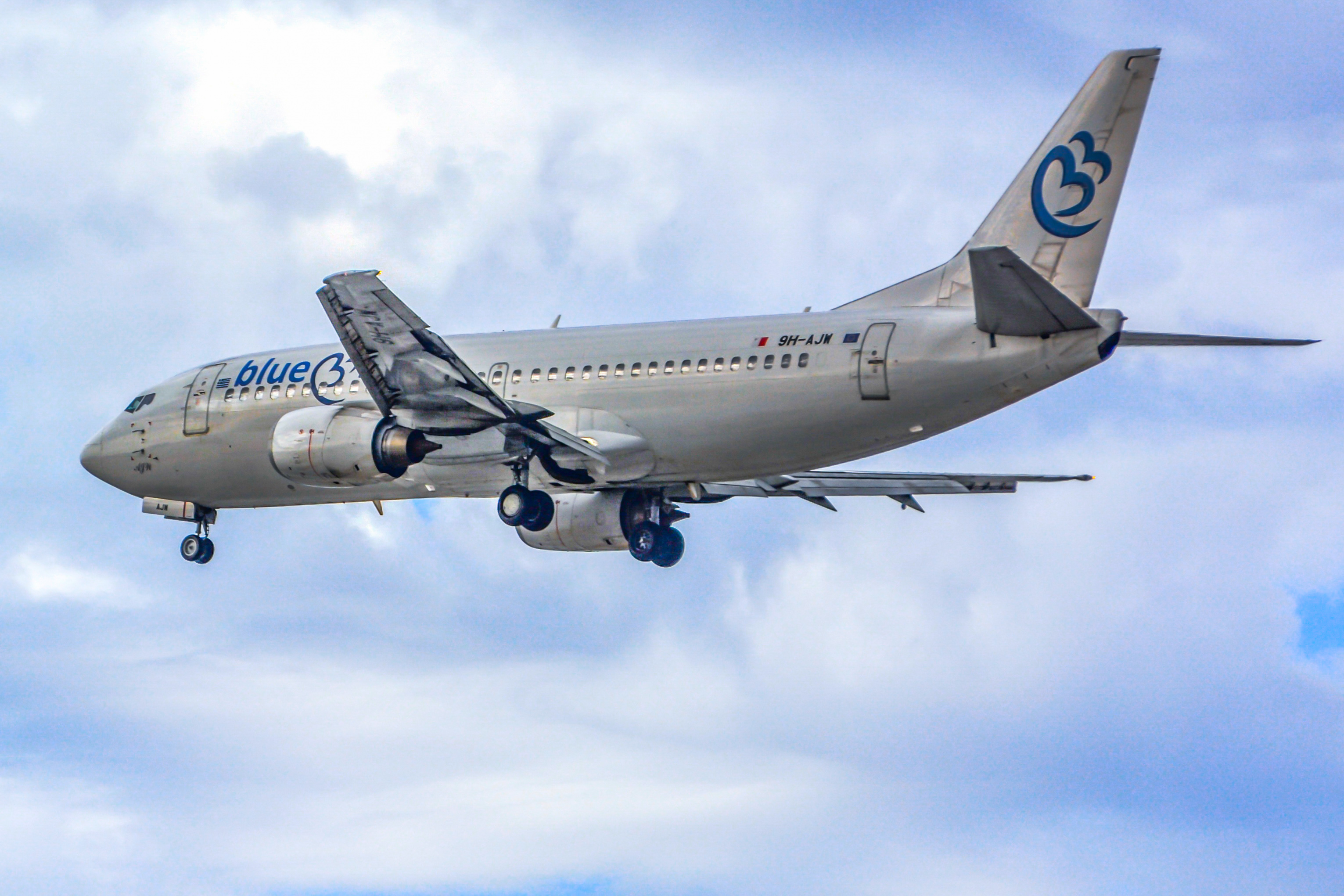 Full size: blue bird Boeing 737-300 9H-AJWW at Tel Aviv-Ben Gurion Airport