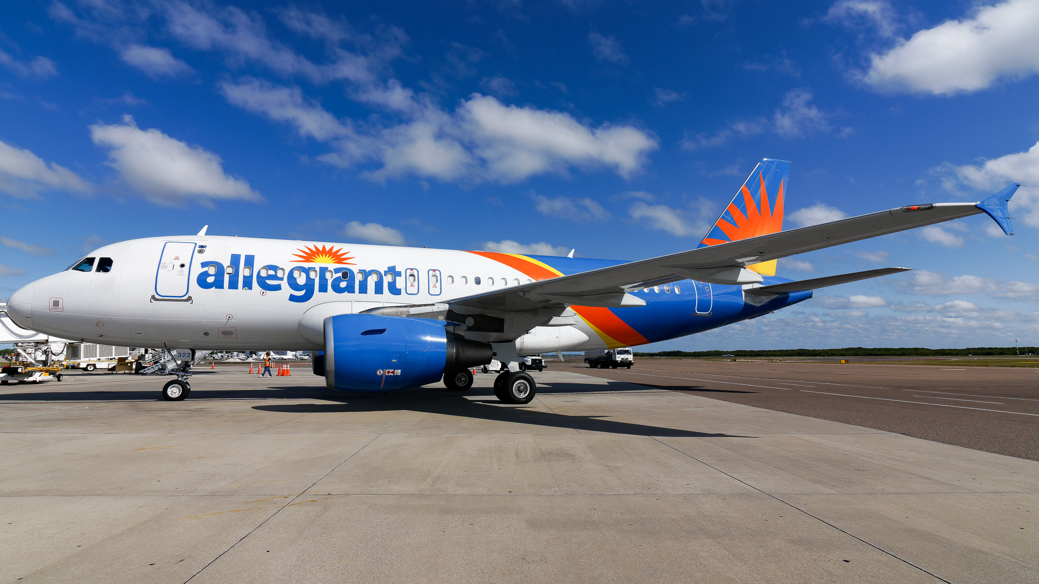Full size: Allegiant Air Airbus A319 N322NV at St. Petersburg Clearwater International Airport