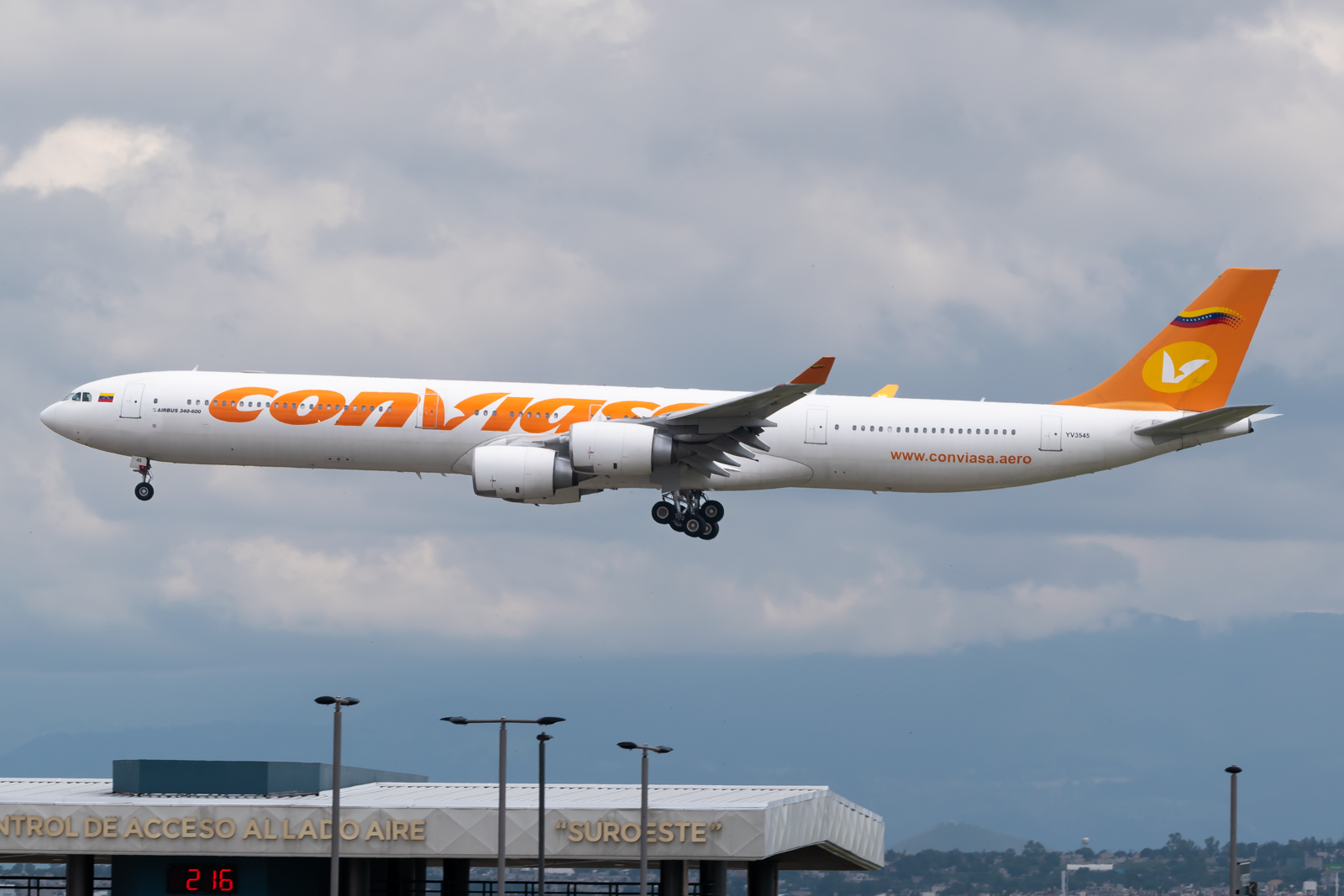 Full size: Conviasa Airbus A340-600 YV3545 at Mexico City Felipe Angeles International Airport
