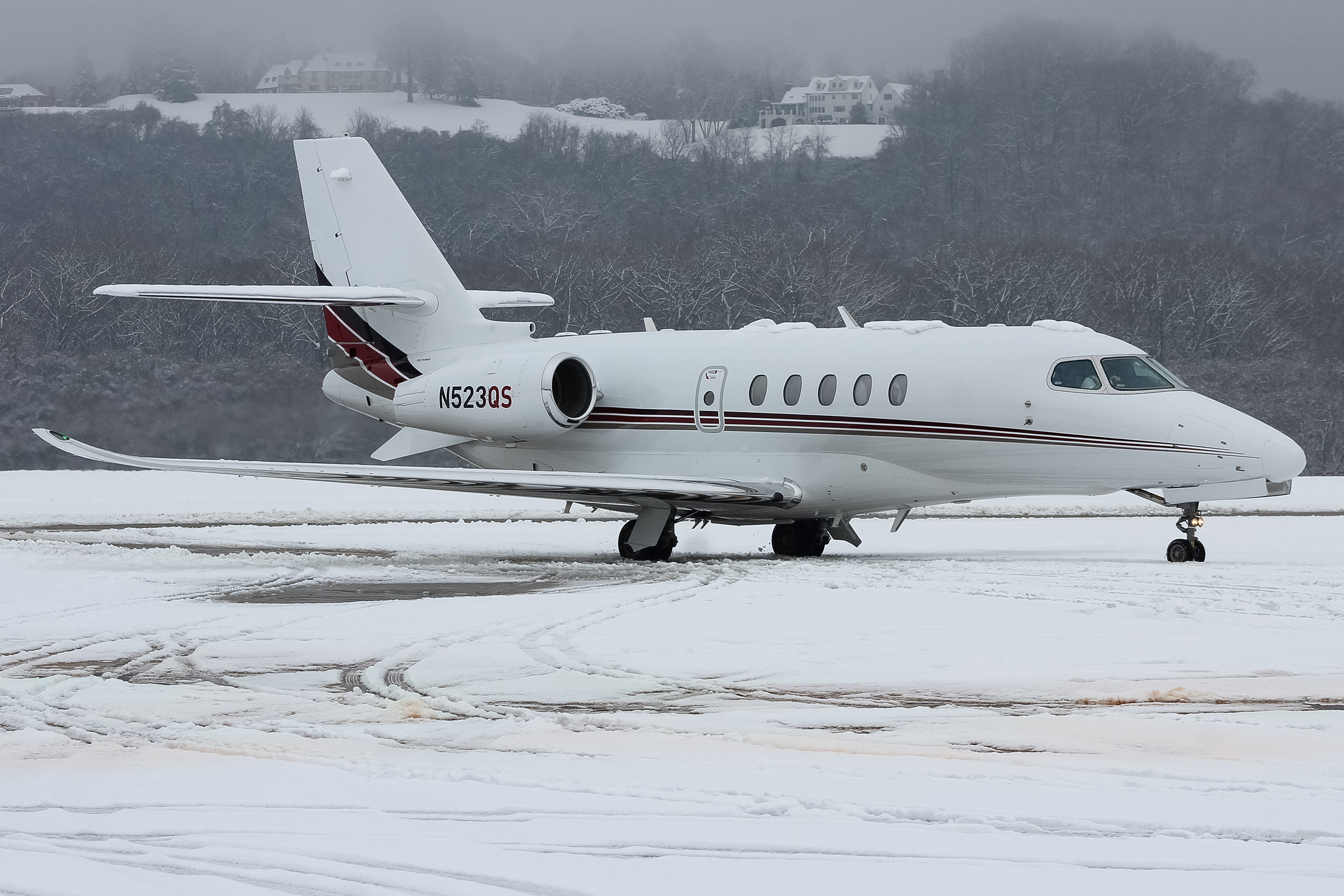 Full size: NetJets Cessna Citation Latitude N523QS at Cincinnati Municipal Airport/Lunken Field