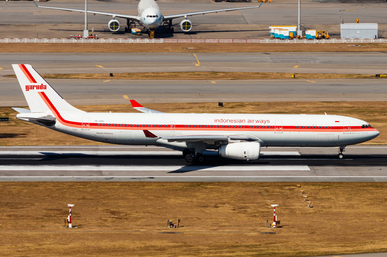 Full size: Garuda Indonesia Airbus A330-300 PK-GHD at Hong Kong International Airport