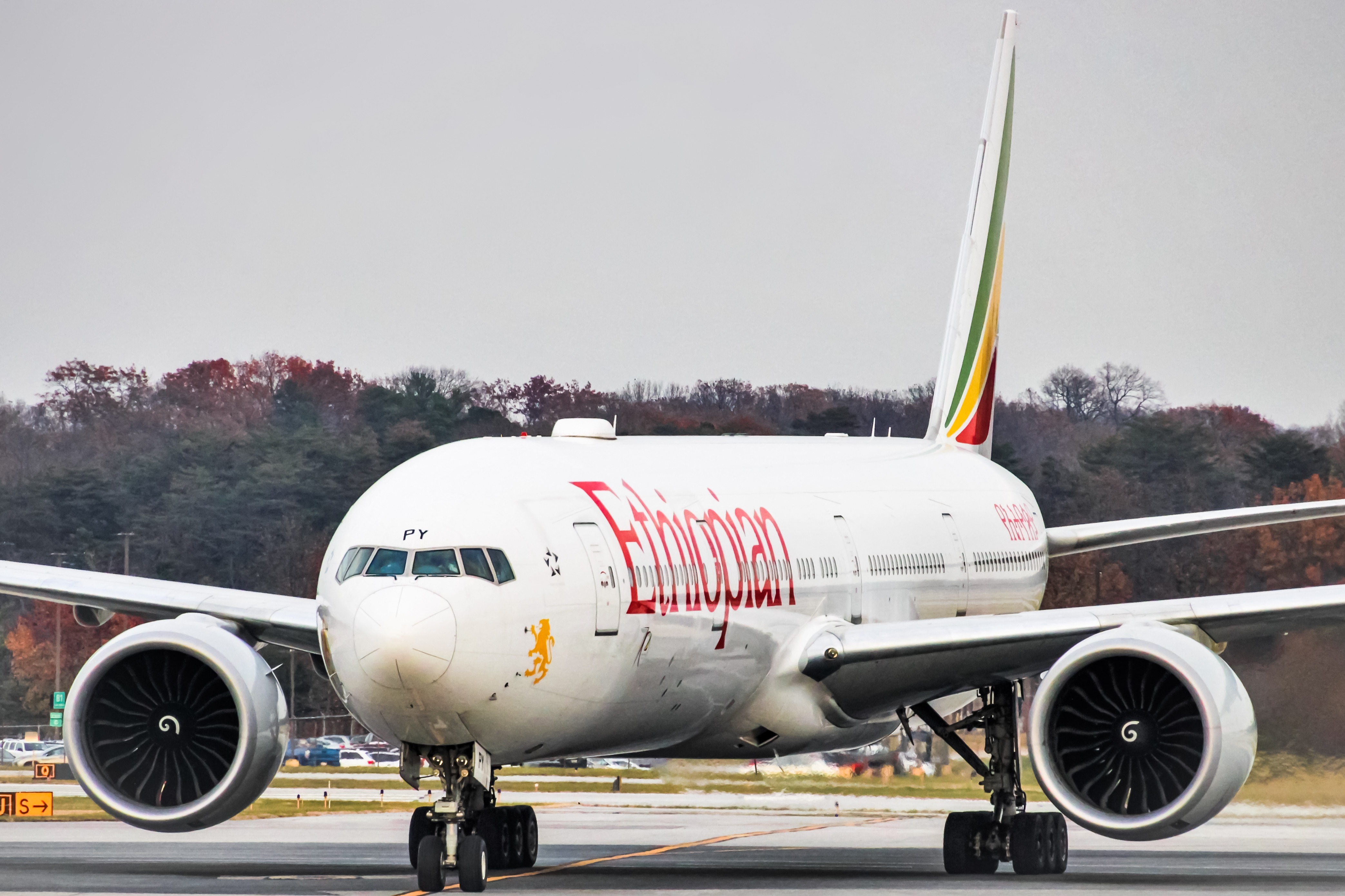 Full size: Ethiopian Airlines Boeing 777-300ER ET-APY at Baltimore/Washington International Thurgood Marshall Airport