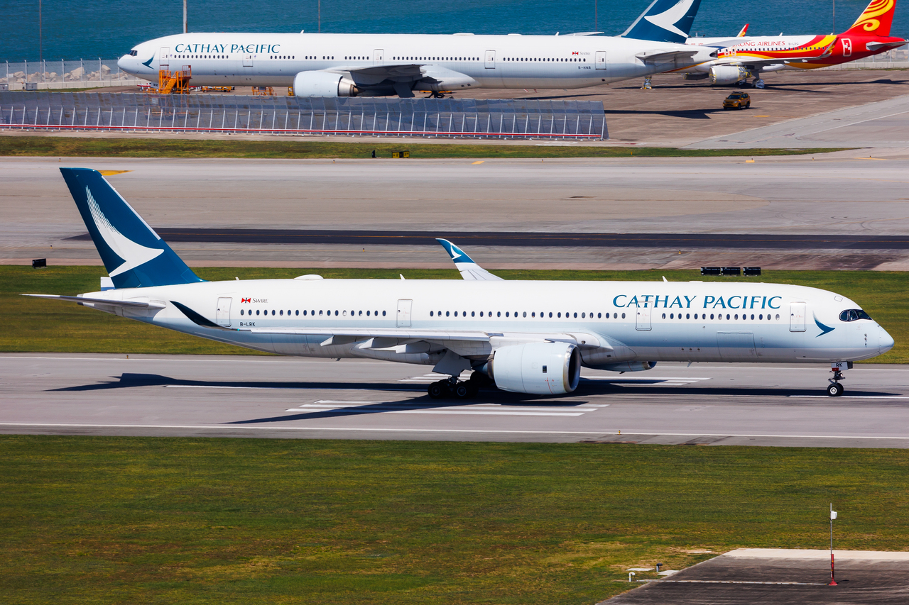 Full size: Cathay Pacific Airbus A350-900 B-LRK at Hong Kong International Airport