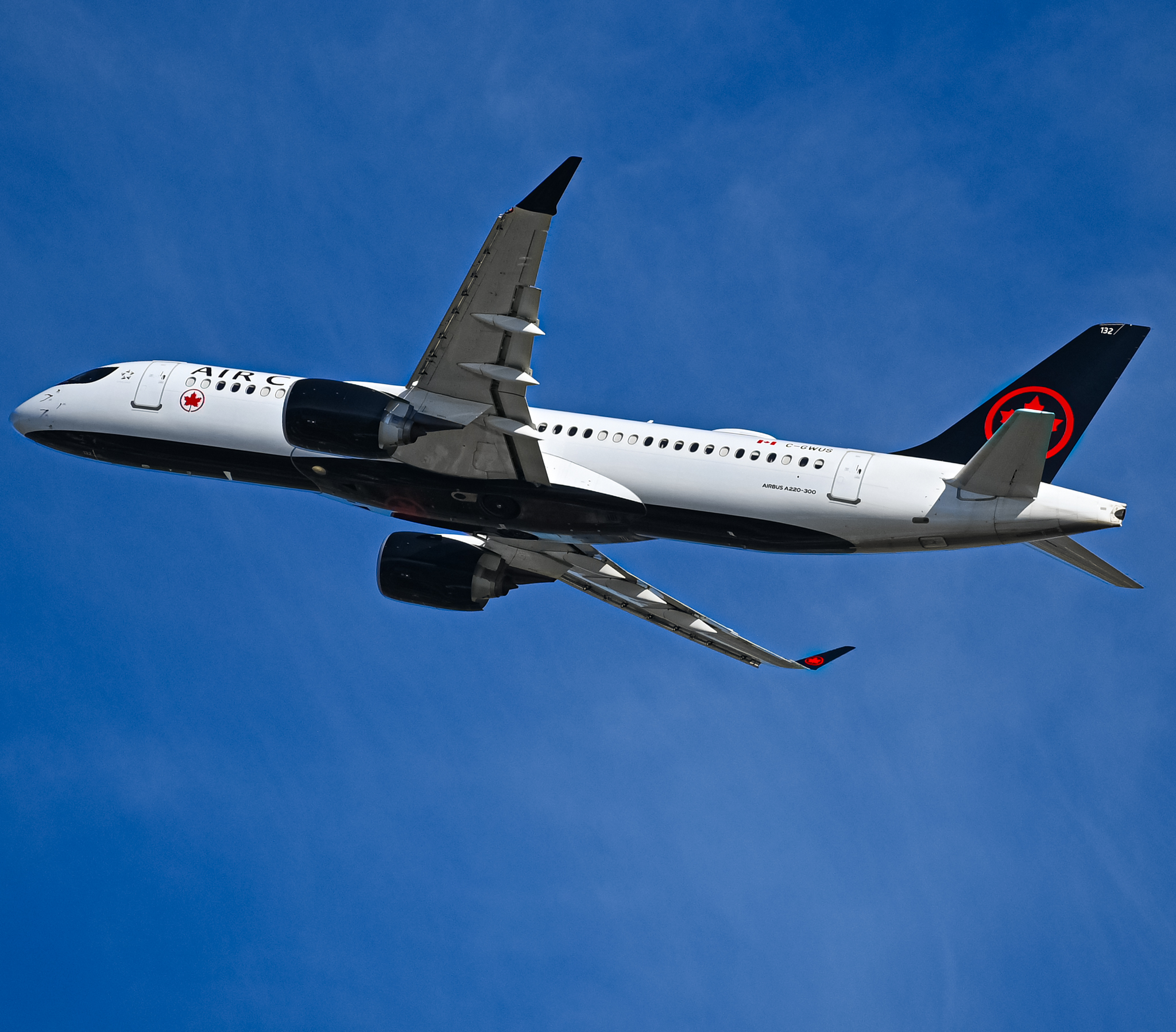 Full size: Air Canada Airbus A220-300 C-GWUS at San Diego International Airport