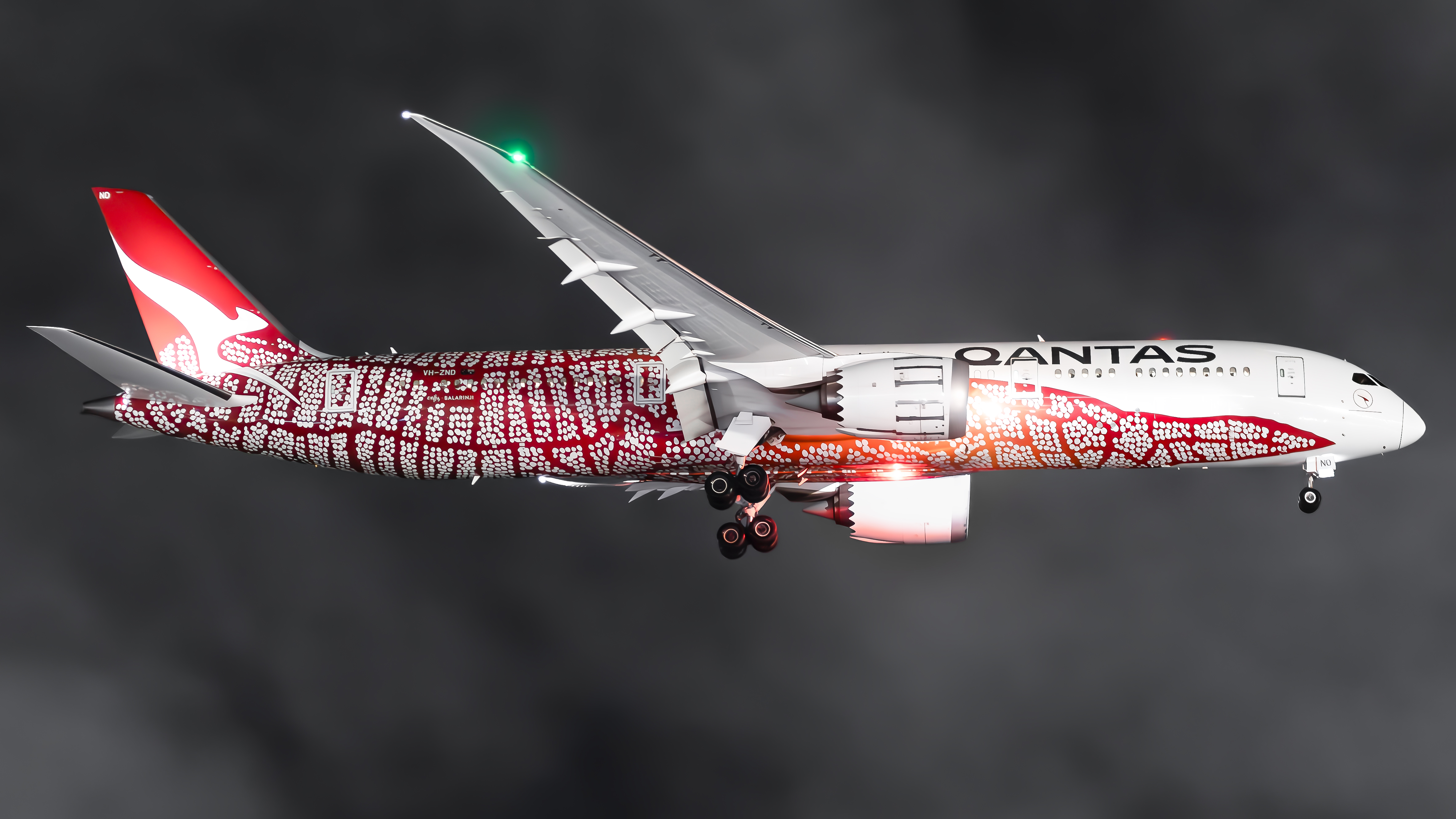 Full size: Qantas Airways Boeing 787-9 VH-ZND at London Heathrow International Airport