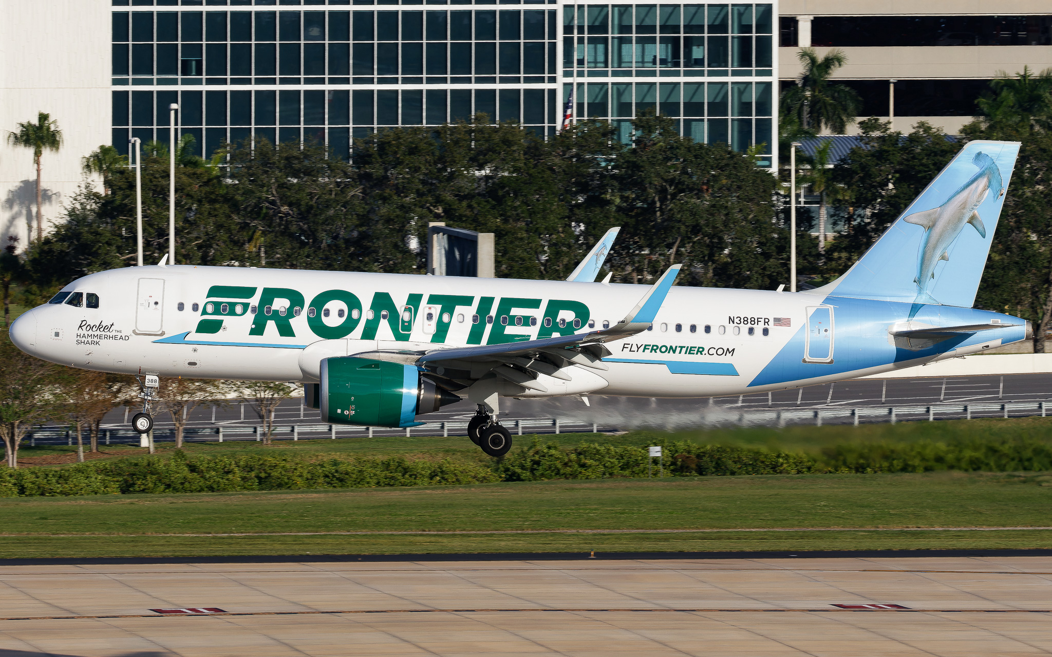 Full size: Frontier Airlines Airbus A320NEO N388FR at Tampa International Airport