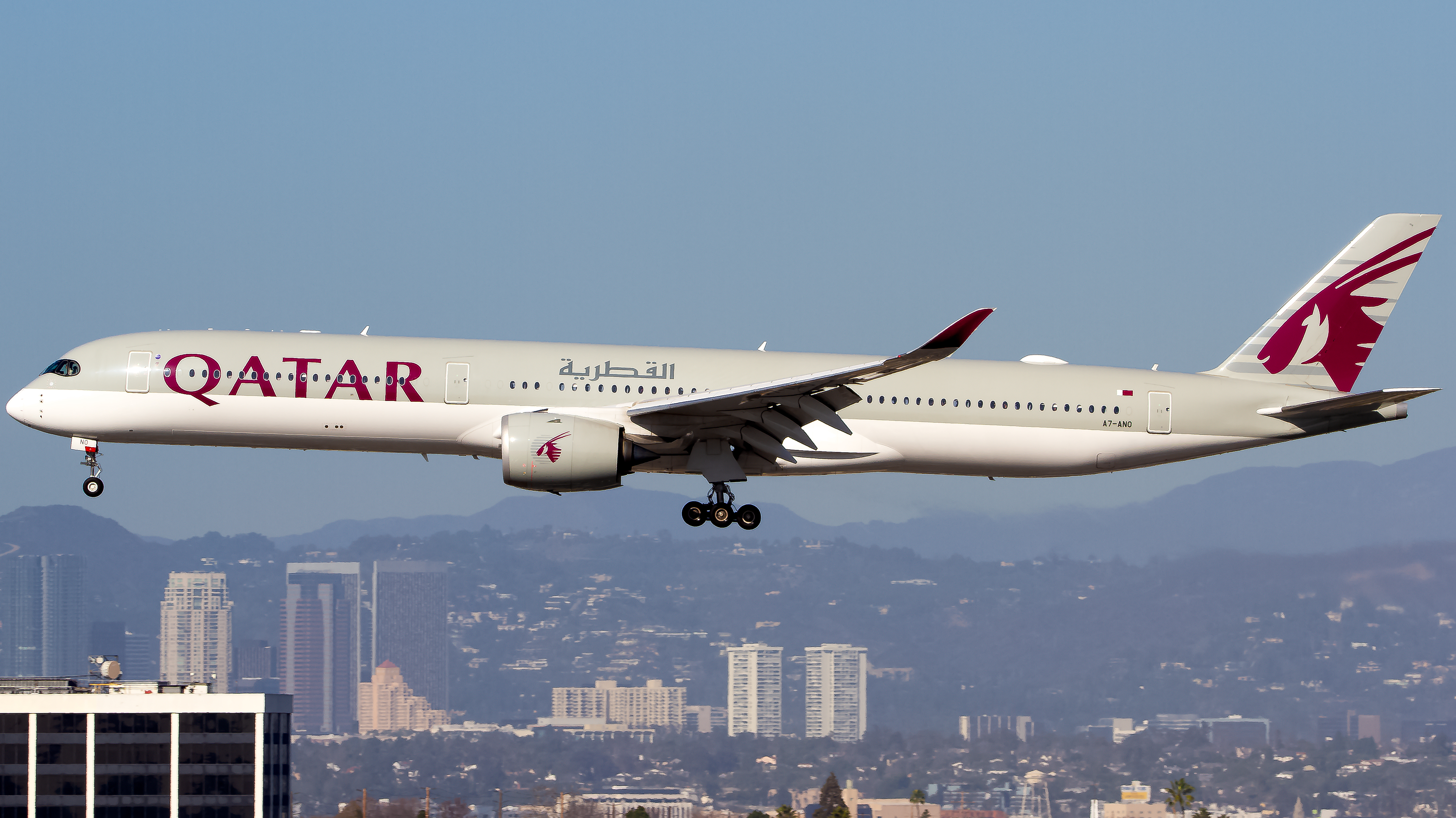 Full size: Qatar Airways Airbus A350-1000 A7-ANO at Los Angeles International Airport