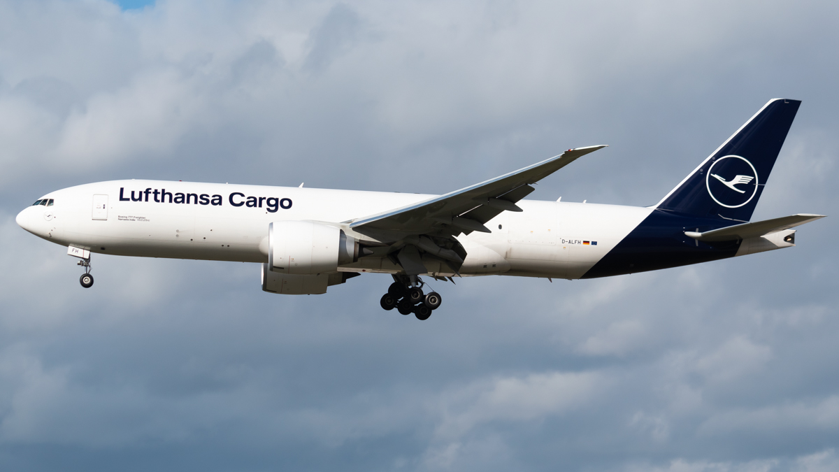 Full size: Lufthansa Cargo Boeing 777-F D-ALFH at Frankfurt International Airport