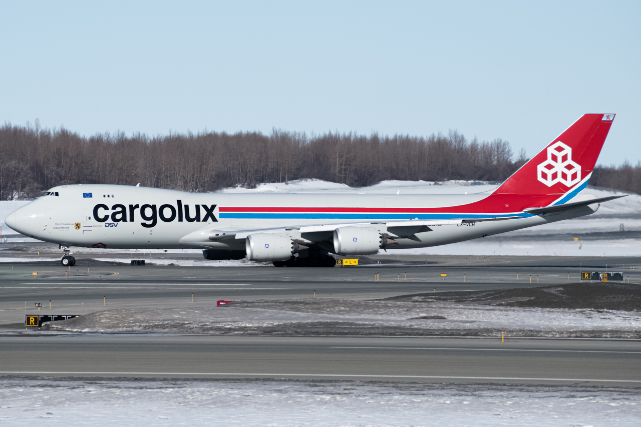 Full size: CargoLux Boeing 747-8F LX-VCH at Anchorage Ted Stevens International Airport