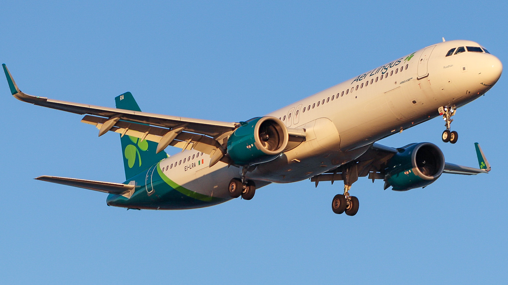Full size: Aer Lingus Airbus A321NEO EI-LRA at General Edward Lawrence Logan International Airport