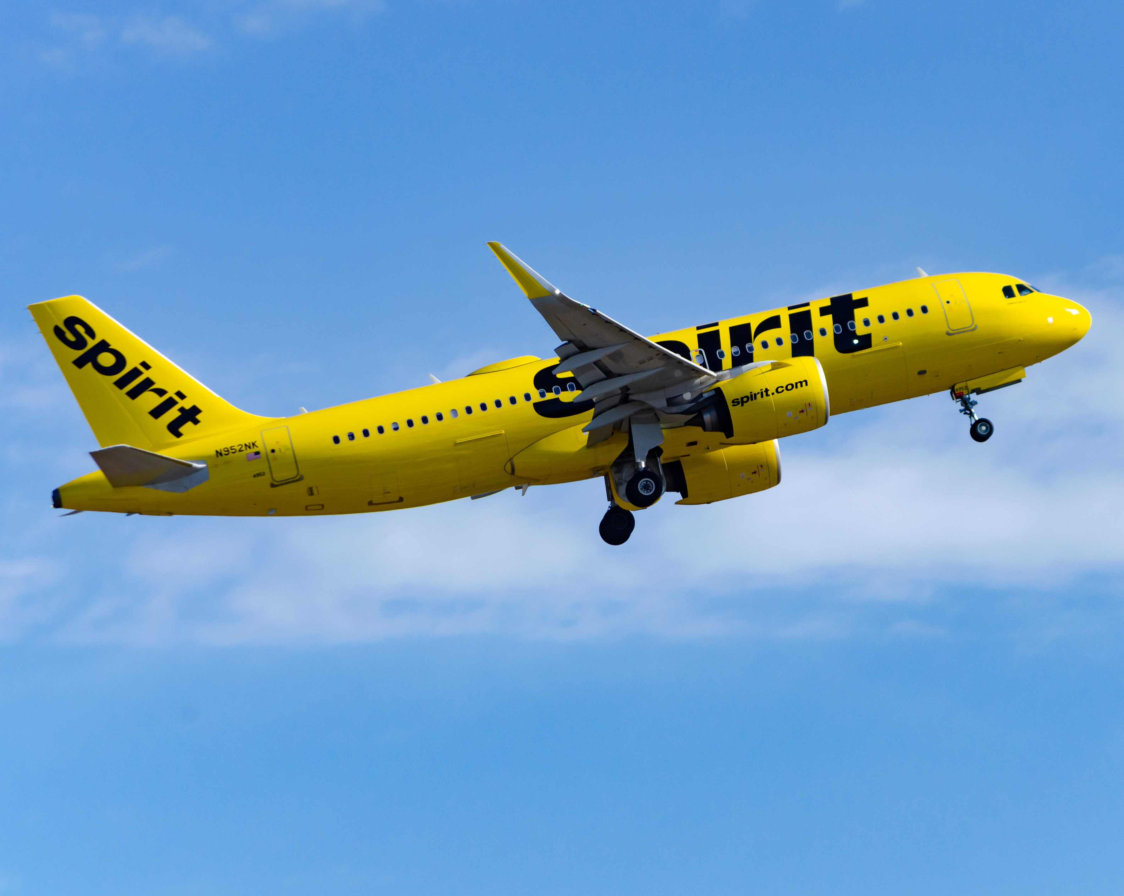 Full size: Spirit Airlines Airbus A320NEO N952NK at Atlantic City International Airport
