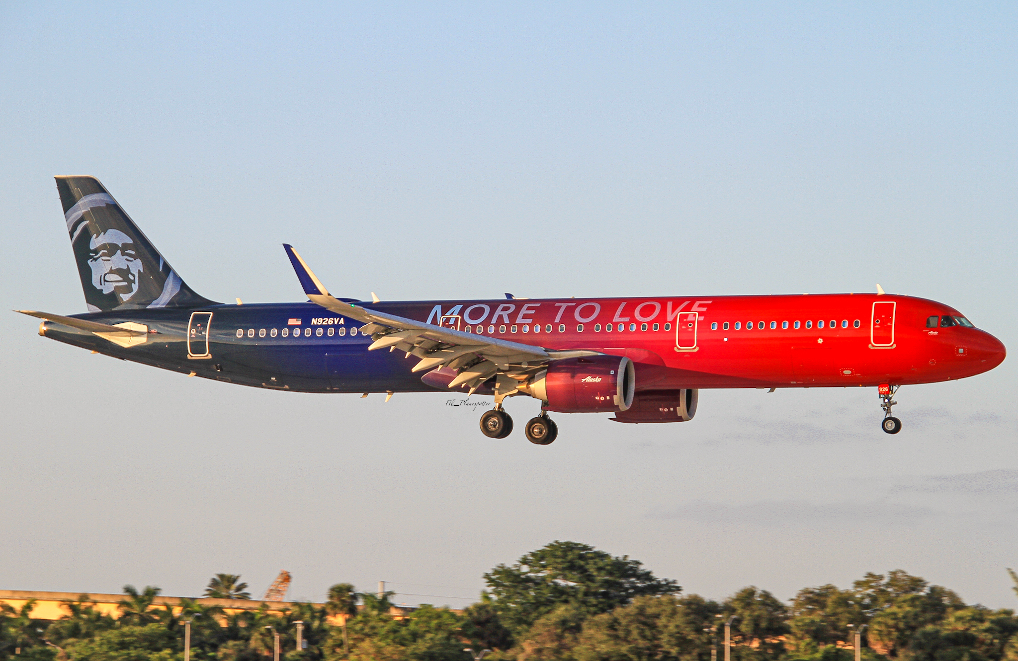Full size: Alaska Airlines Airbus A321NEO N926VA at Fort Lauderdale/Hollywood International Airport