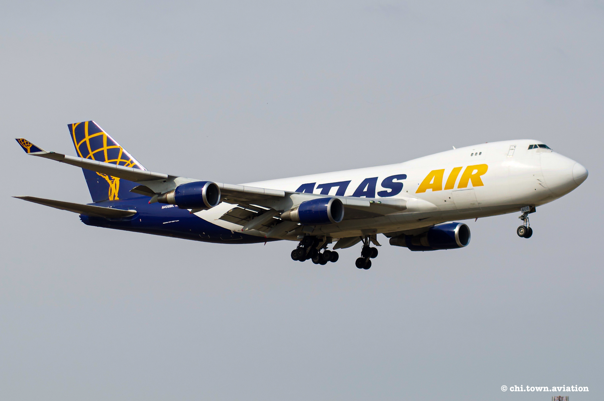 Full size: Atlas Air Boeing 747-400F N408MC at Chicago O'Hare International Airport