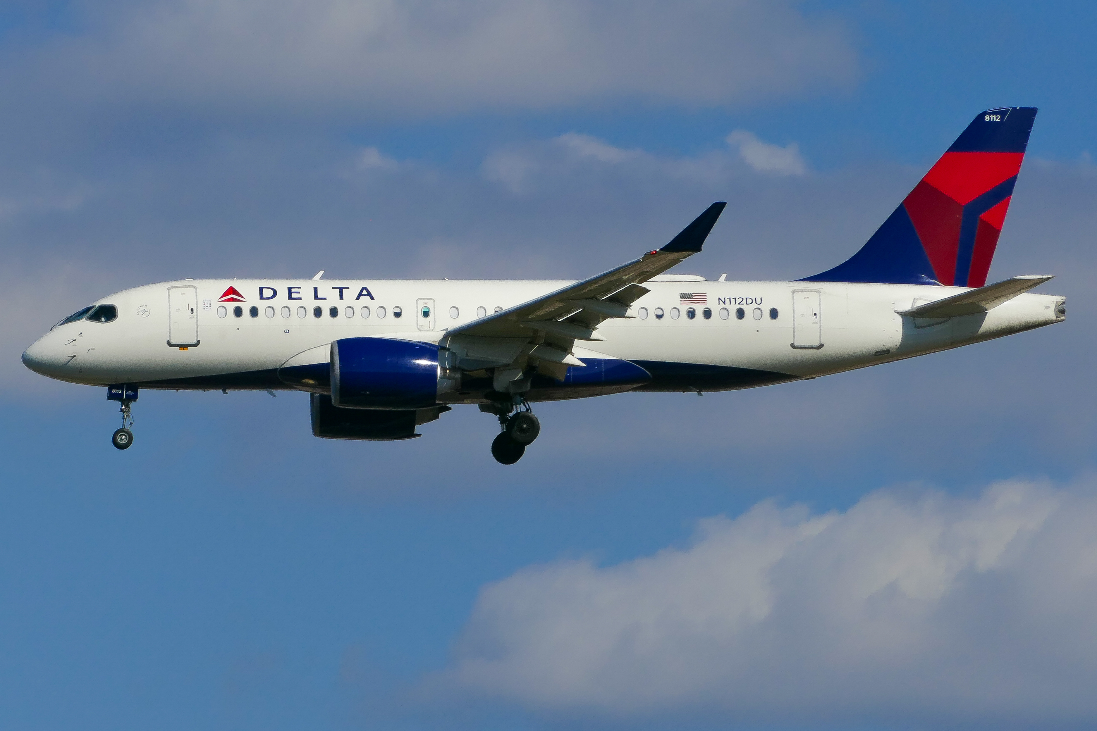 Full size: Delta Airlines Airbus A220-100 N112DU at Austin-Bergstrom International Airport