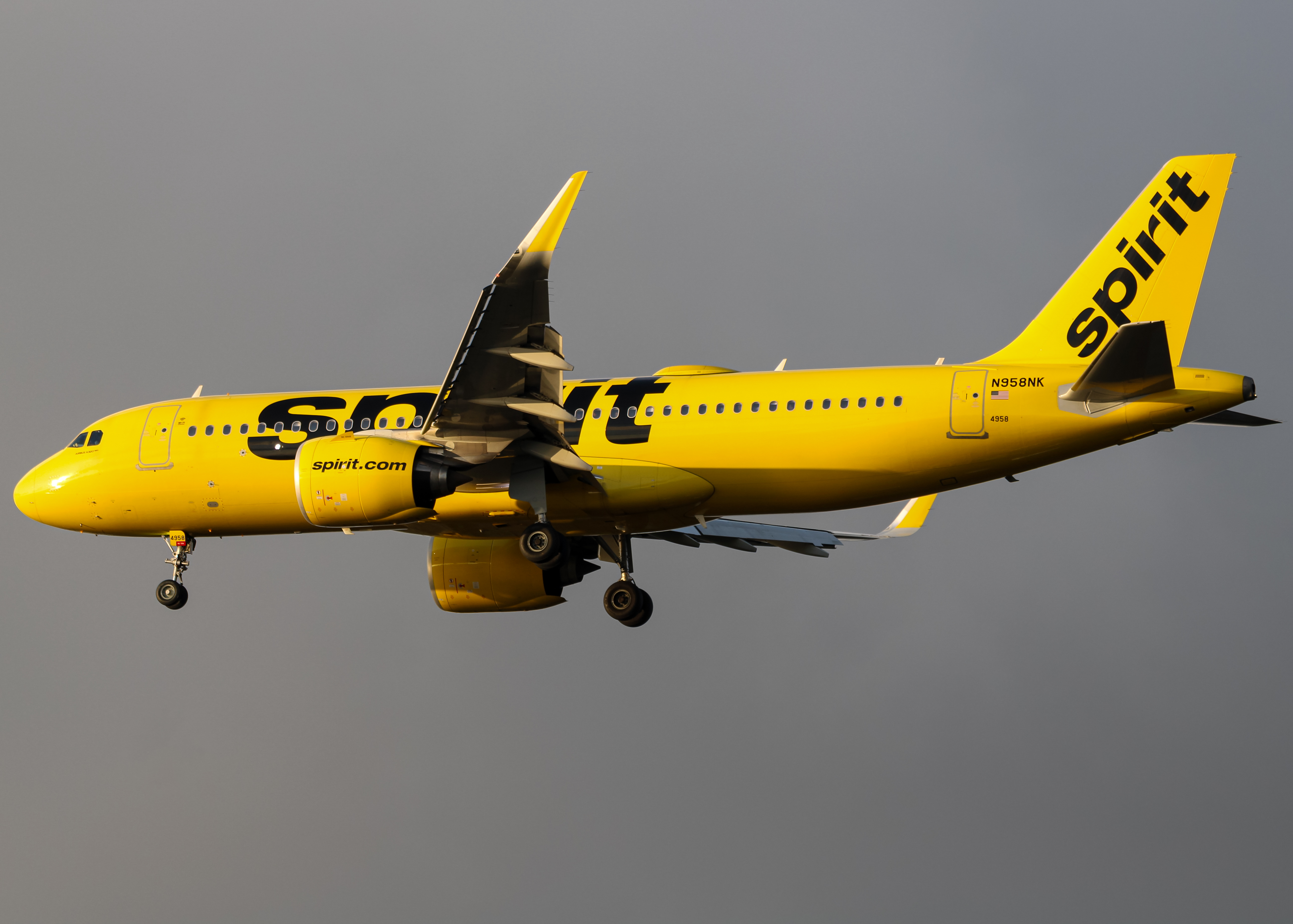 Full size: Spirit Airlines Airbus A320NEO N958NK at San Diego International Airport