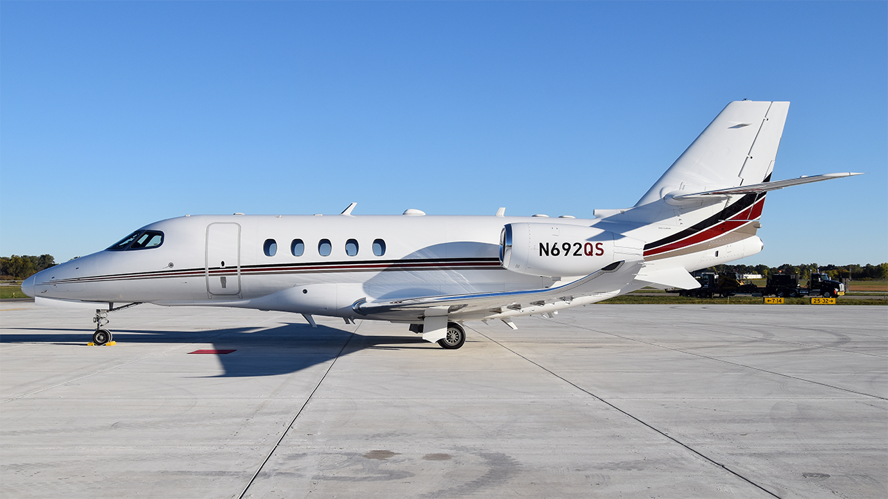 Full size: NetJets Cessna 680A Citation Latitude N692QS at Jackson County Airport-Reynolds Field