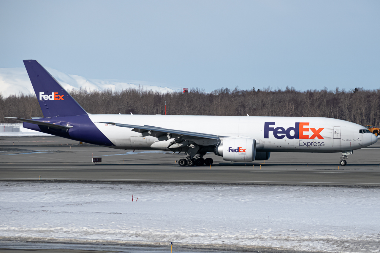 Full size: FedEx Boeing 777-F N889FD at Anchorage Ted Stevens International Airport