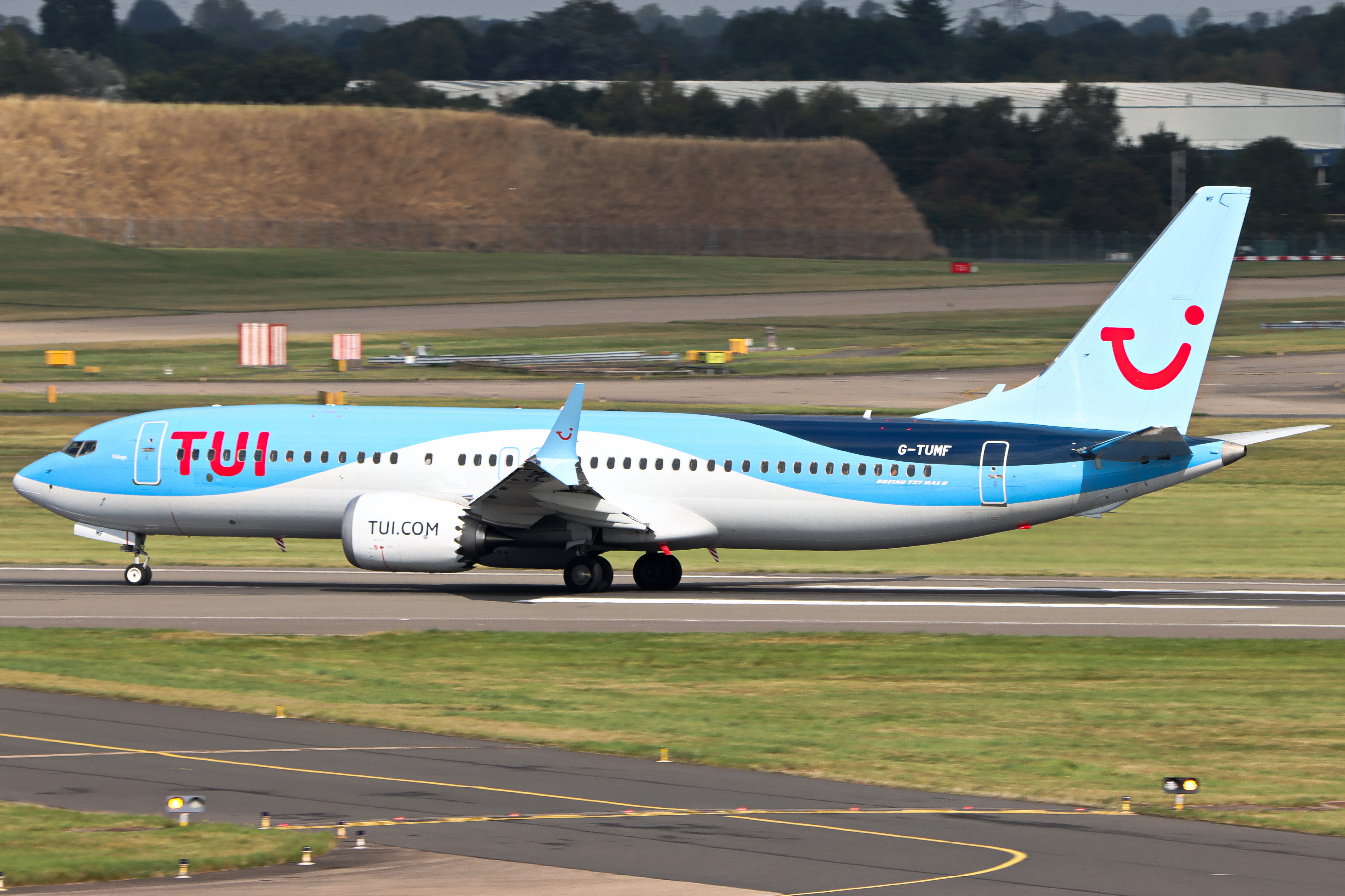 Full size: TUI Fly Boeing 737 MAX 8 G-TUMF at Birmingham Airport