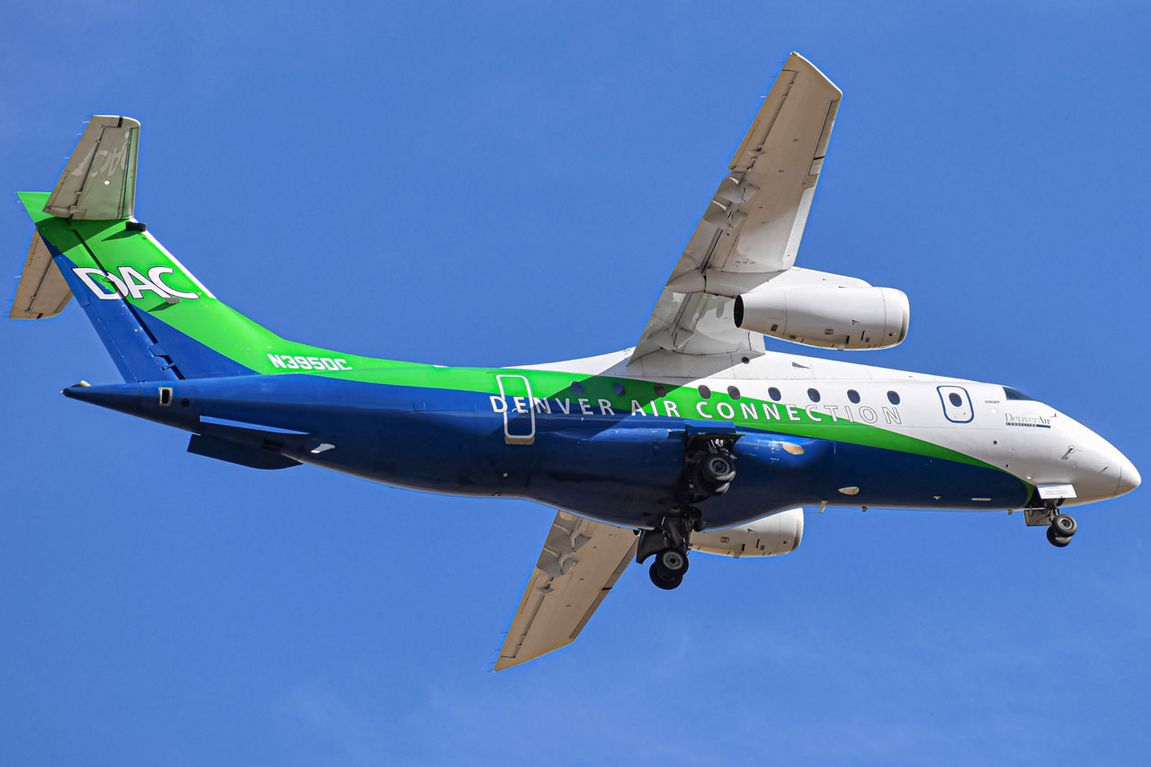 Full size: Denver Air Connection Dornier 328 JET N395DC at Denver International Airport