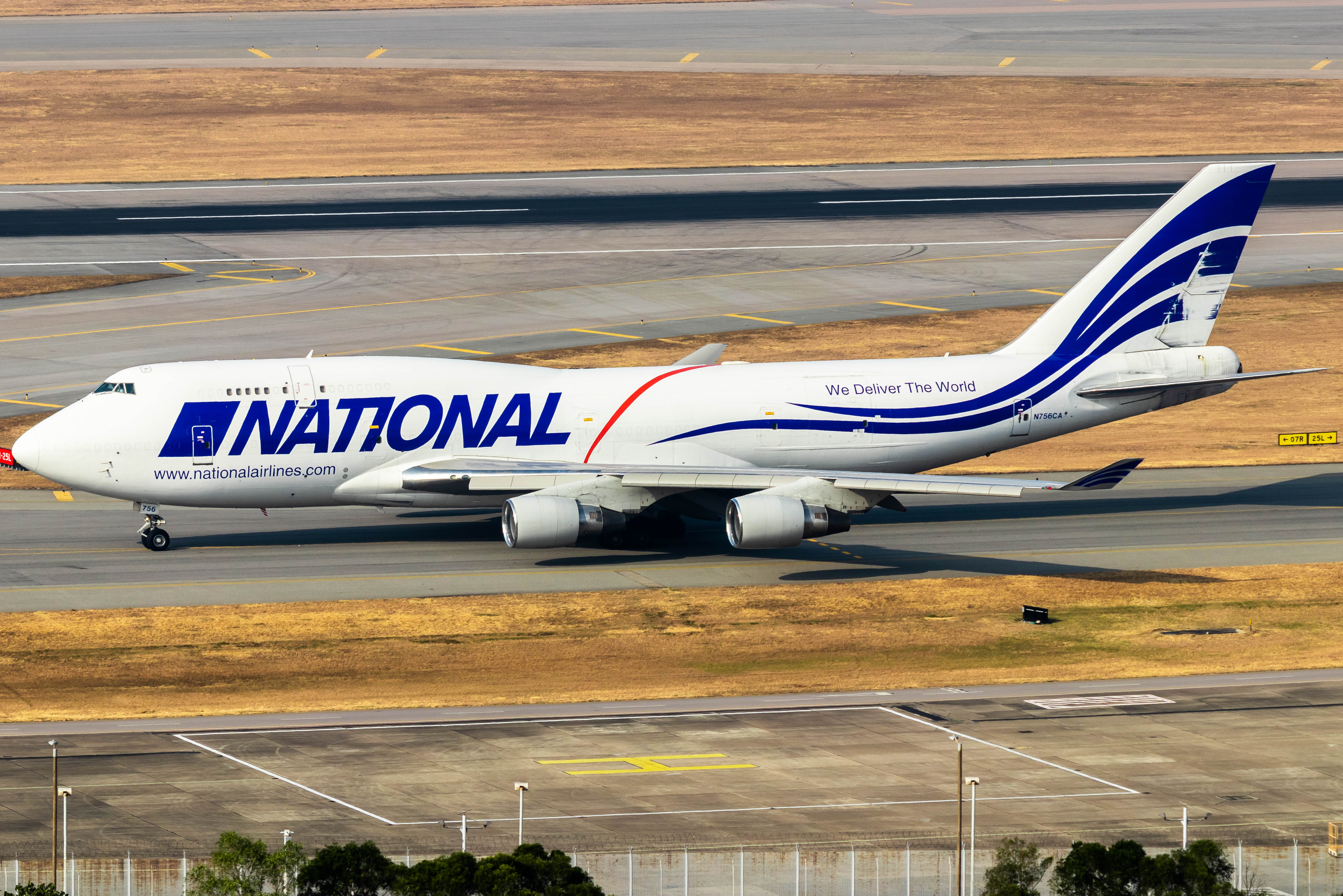 Full size: National Airlines Boeing 747-400F N756CA at Hong Kong International Airport