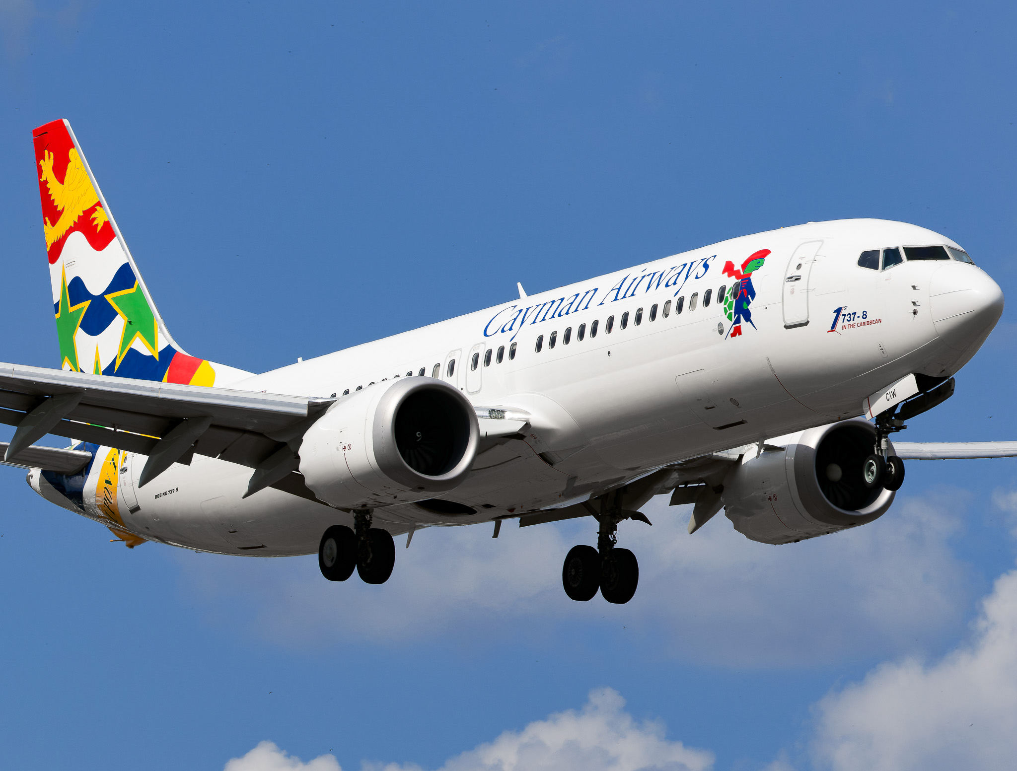 Full size: Cayman Airways Boeing 737 MAX 8 VP-CIW at Tampa International Airport