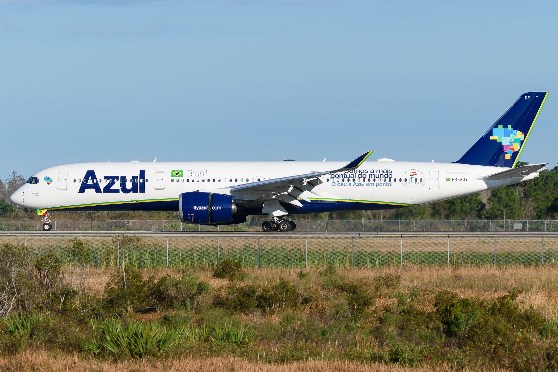 Full size: Azul  Airbus A350-900 PR-AOY at Orlando International Airport