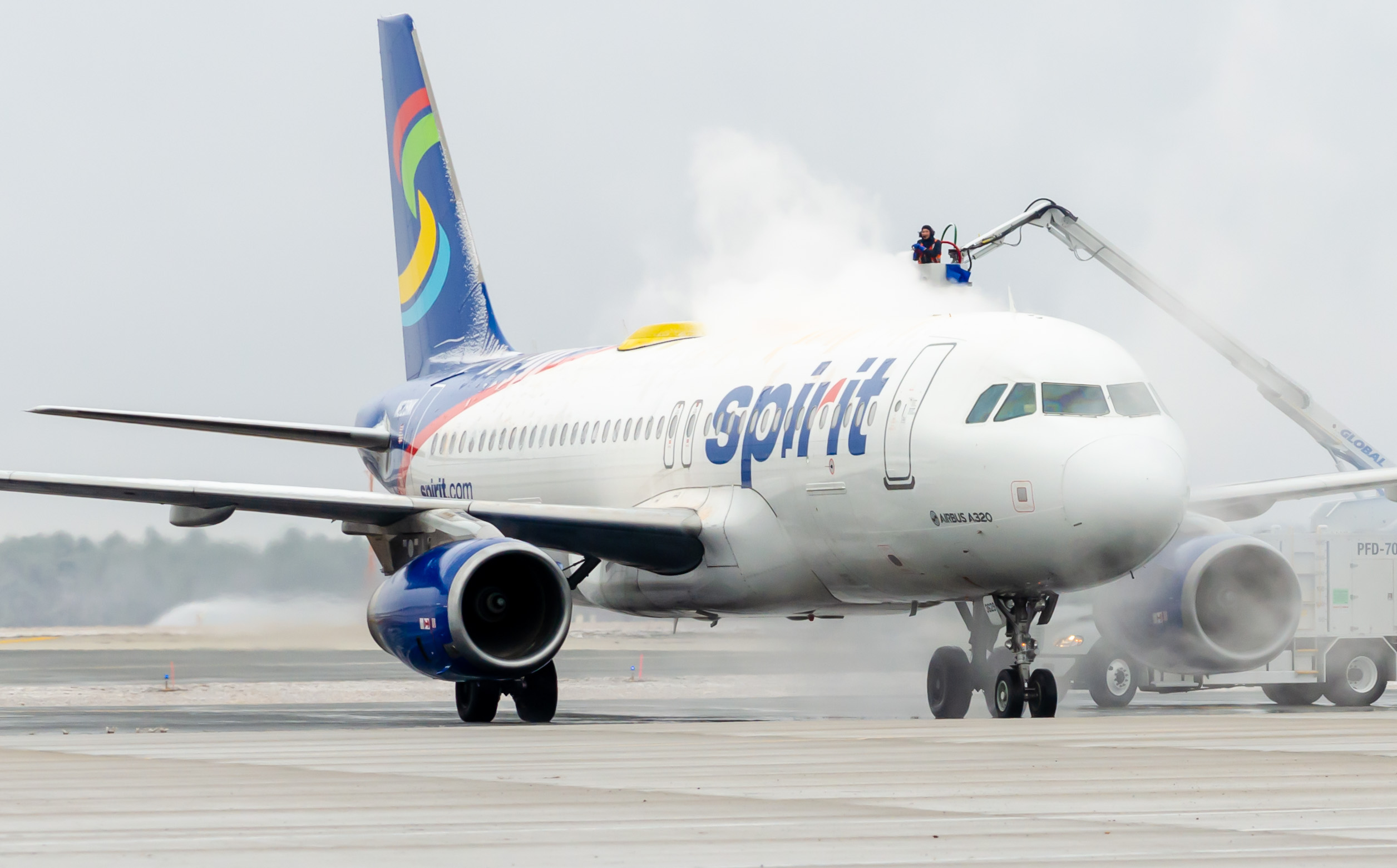 Full size: Spirit Airlines Airbus A320 N629NK at Atlantic City International Airport