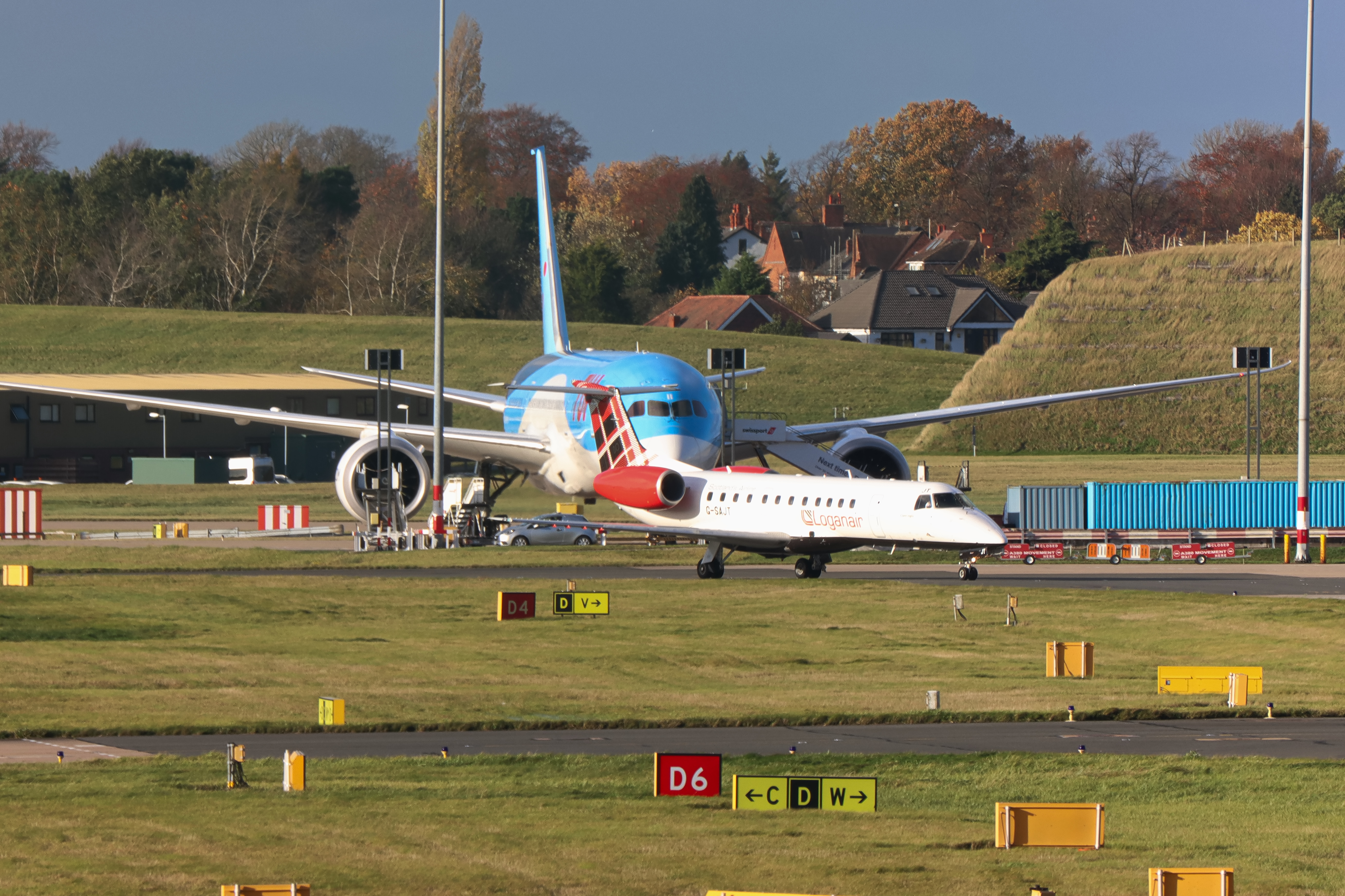 Full size: Loganair Embraer ERJ135 G-SAJT at Birmingham Airport
