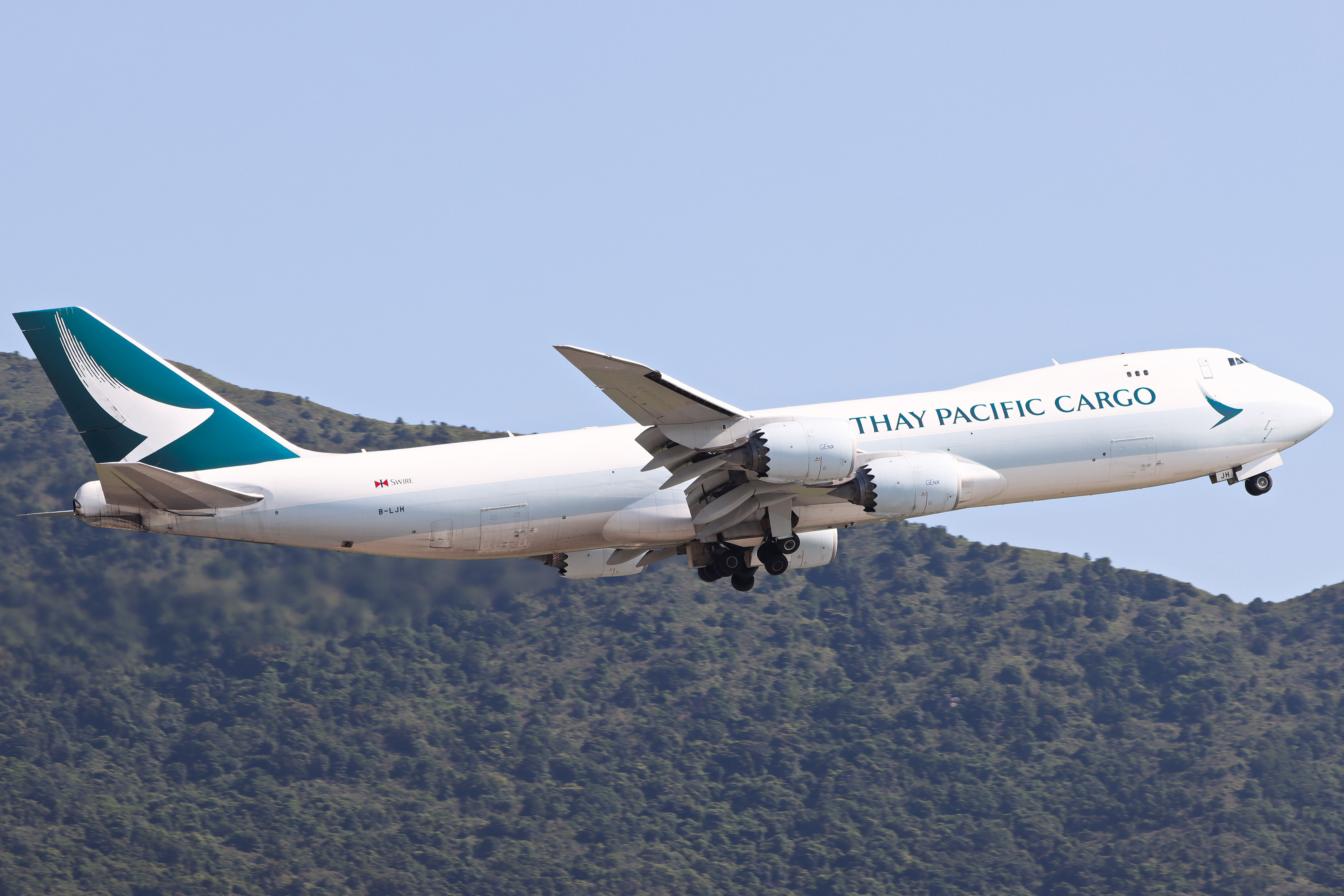Full size: Cathay Pacific Cargo Boeing 747-8F B-LJH at Hong Kong International Airport