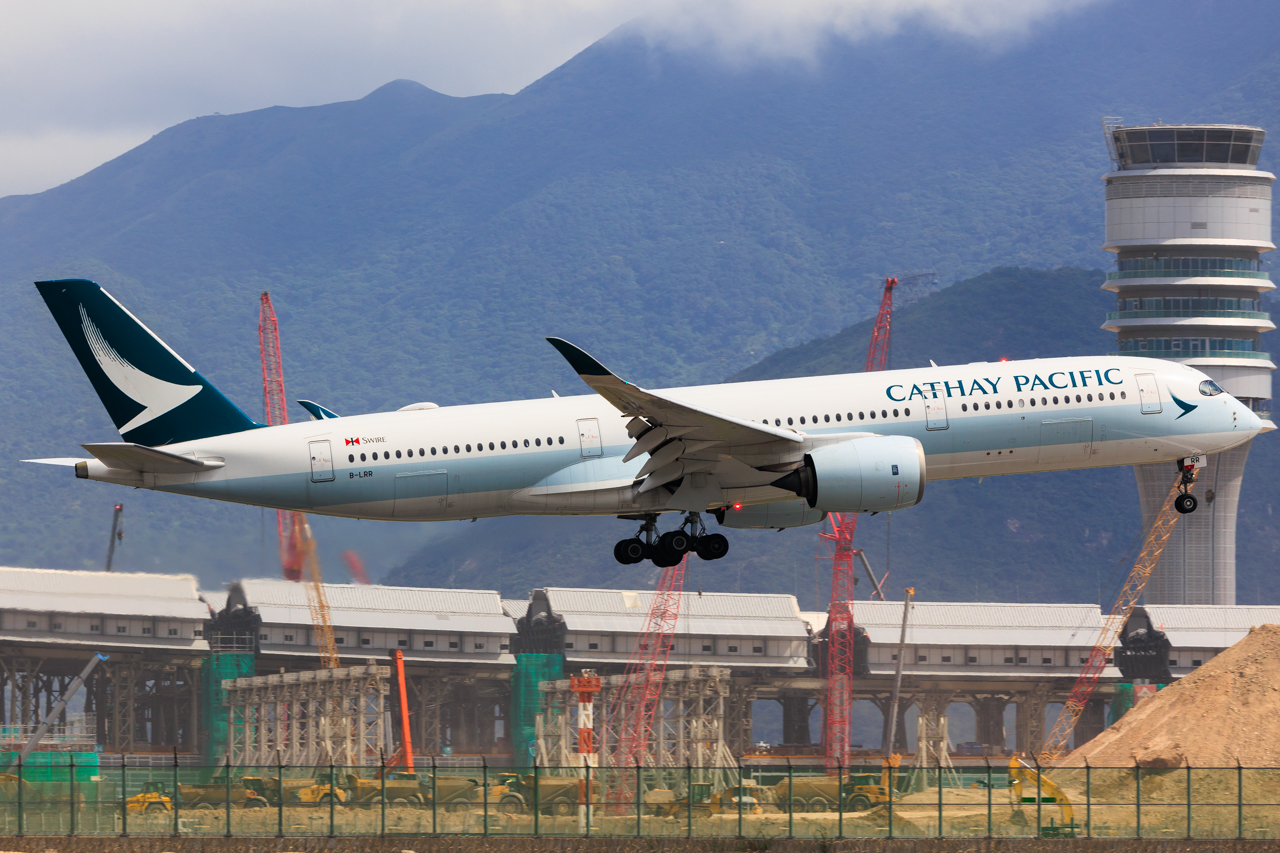 Full size: Cathay Pacific Airbus A350-900 B-LRR at Hong Kong International Airport