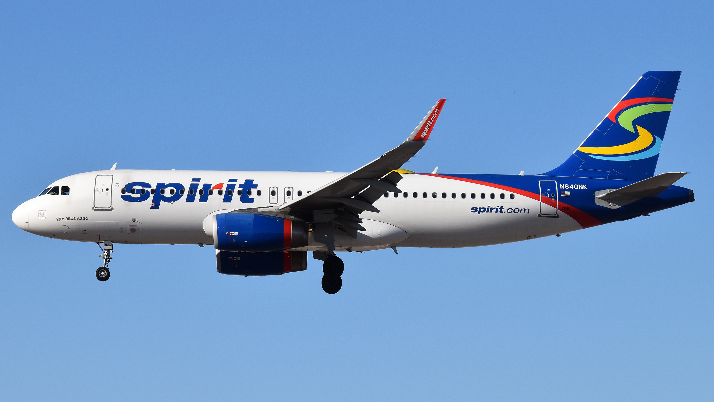 Full size: Spirit Airlines Airbus A320 N640NK at Harry Reid International Airport