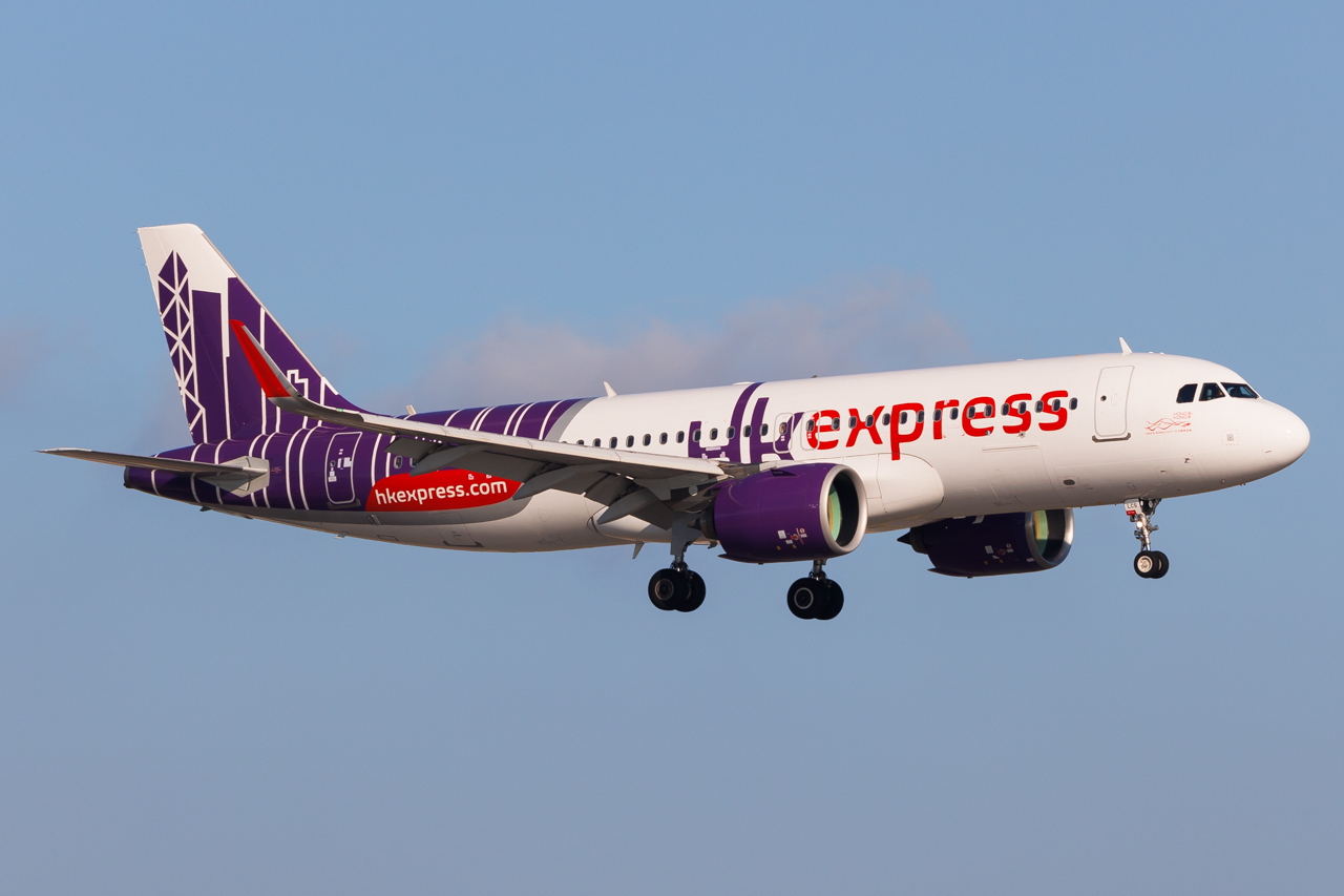 Full size: HK express Airbus A320NEO B-LCS at Hong Kong International Airport